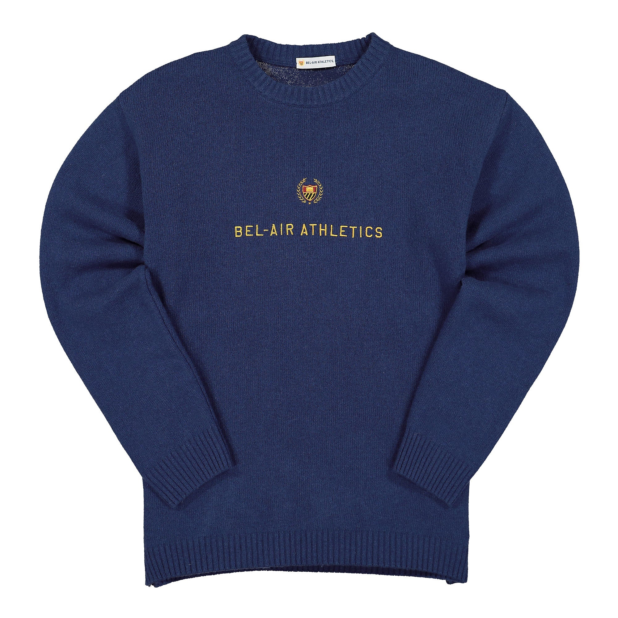 Bel-Air Athletics Academy Knit Embroidered Knit Sweater Bel Air Blue Sweatshirts 31BELM602 | Overkill