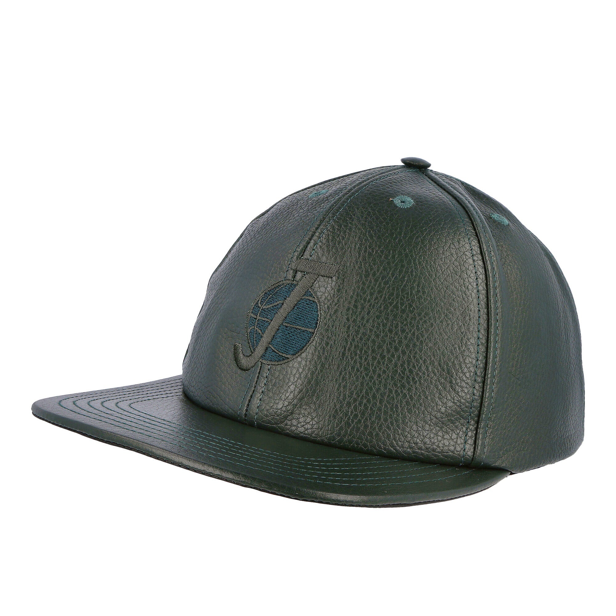 Just Don Leather Cap Green Caps 31JUSL07P | Overkill