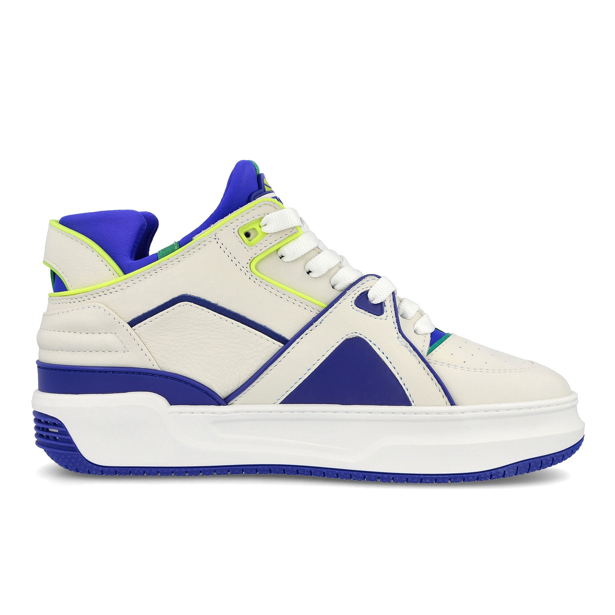 Just Don tennis courtside mid White-Blue-Neon Sneakers Silhouette | Overkill