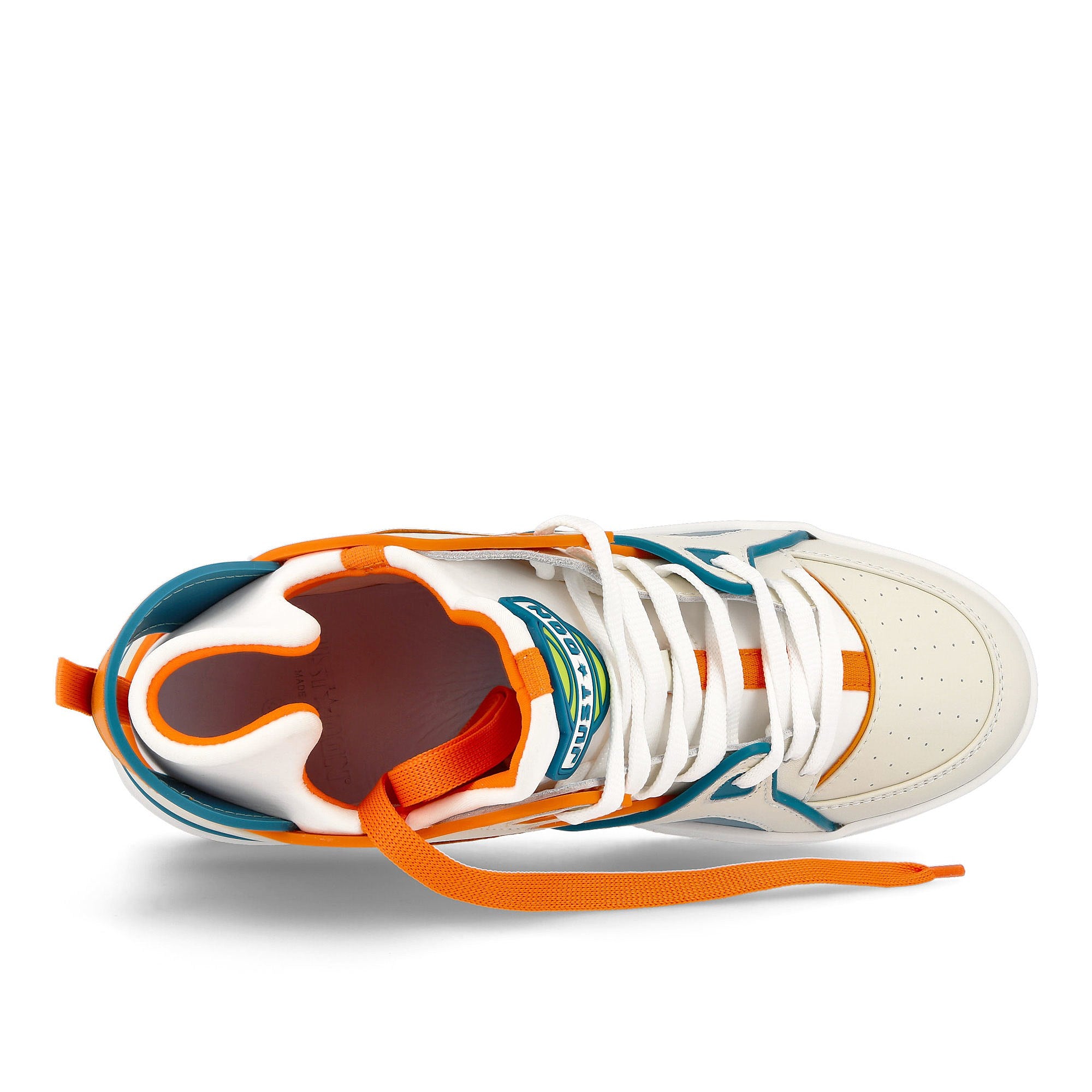 Just Don tennis courtside mid White / Orange / Teal Detail view 1 | Overkill