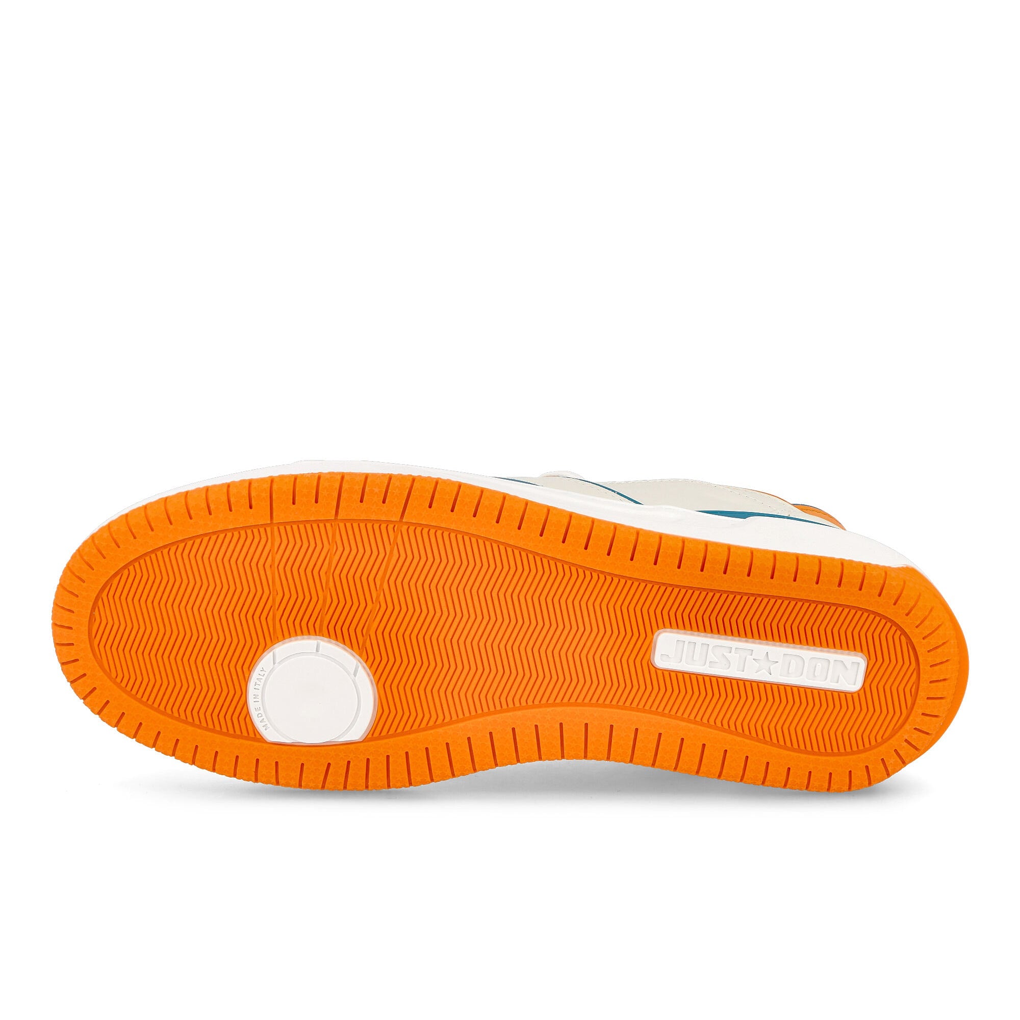 Just Don tennis courtside mid White / Orange / Teal Detail view 2 | Overkill