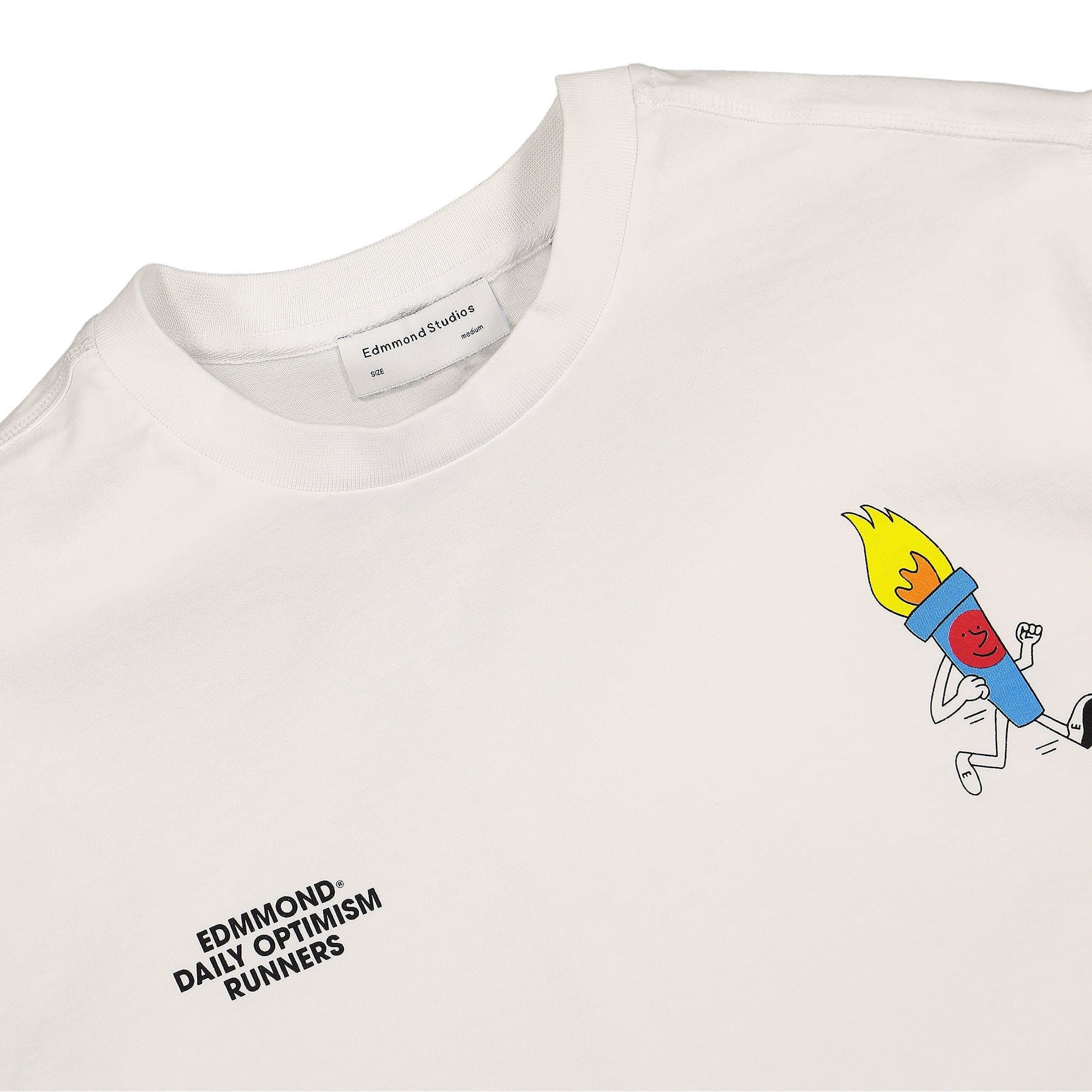 Edmmond Studios Daily Optimism T-Shirt Plain White T-Shirts Close-up | Overkill