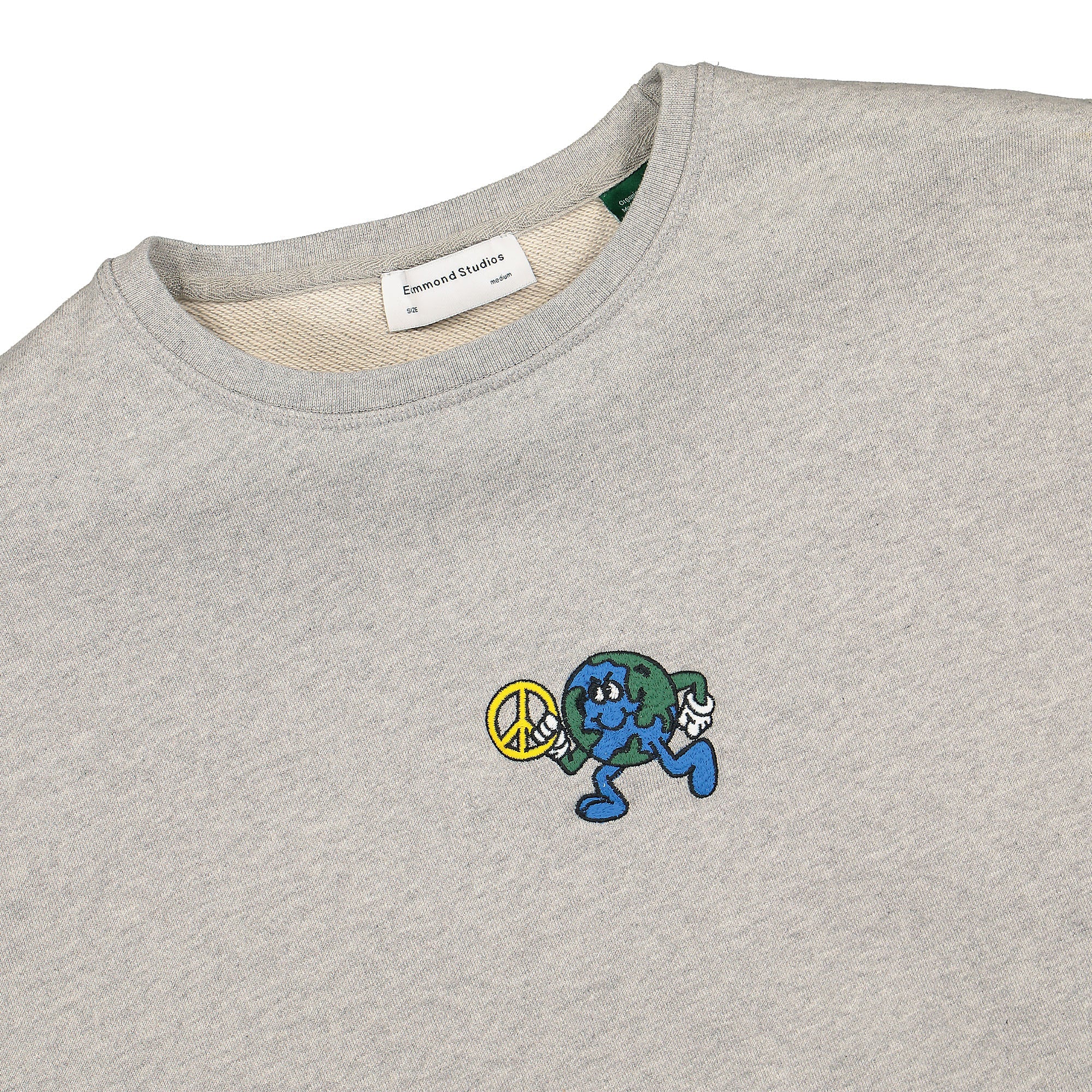 Edmmond Studios Freedom Sweatshirt Plain Grey Melange Sweatshirts Close-up | Overkill