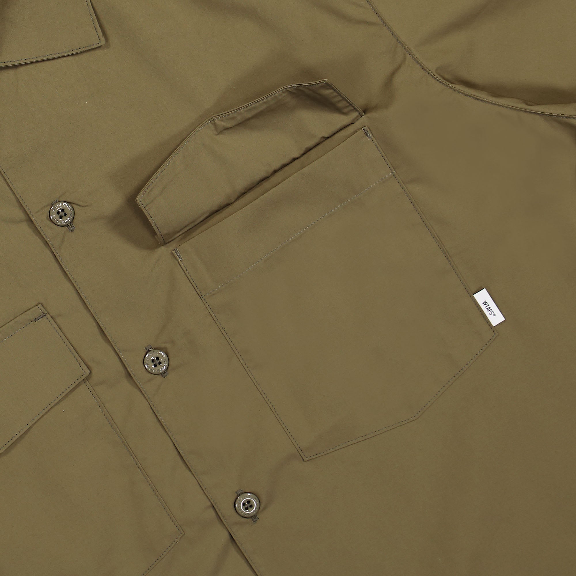 WTAPS CBW Broadcloth Shirt Olive Drab Shirts Detailfoto | Overkill