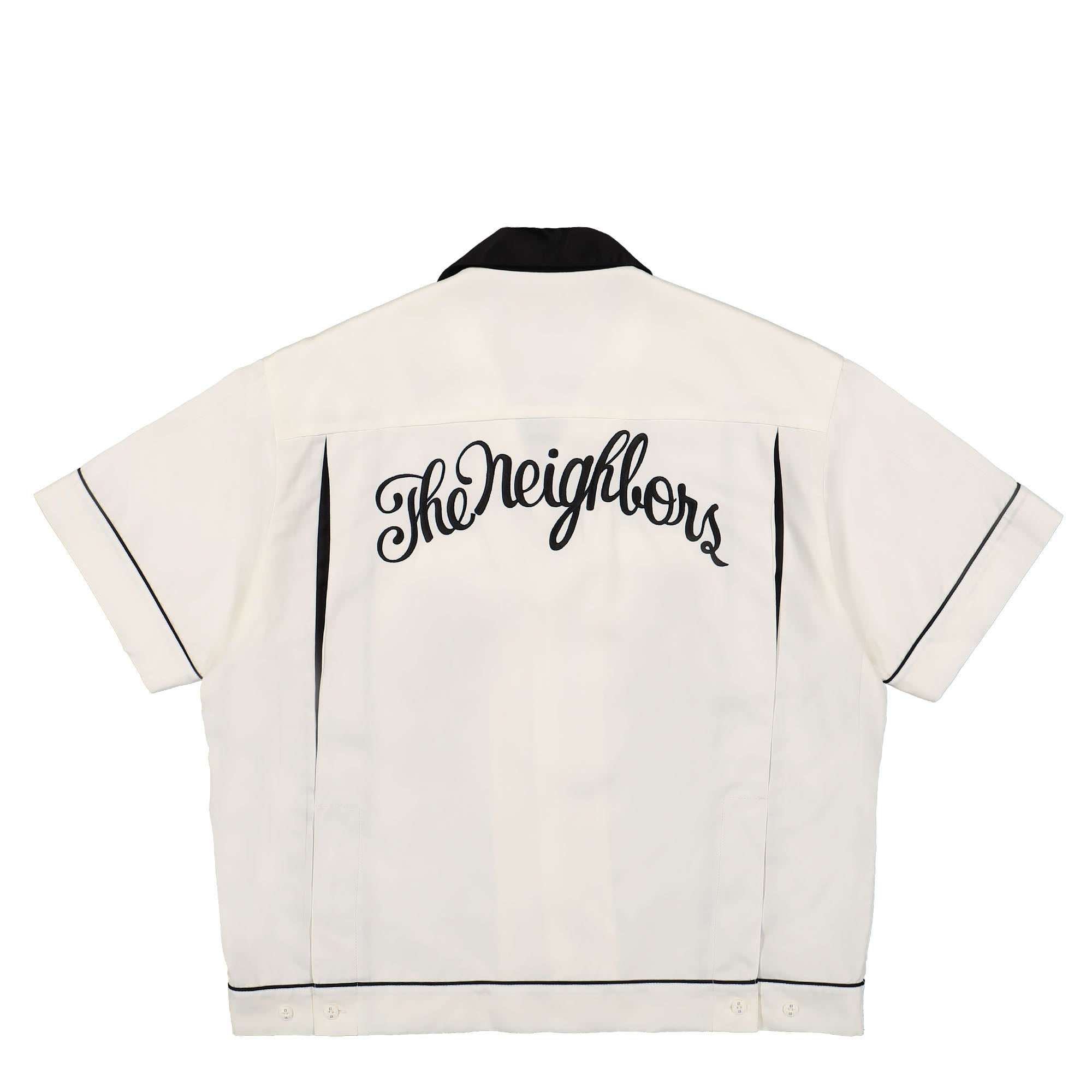 Neighborhood Bowling Short Sleeve Shirt White Shirts Close-up | Overkill