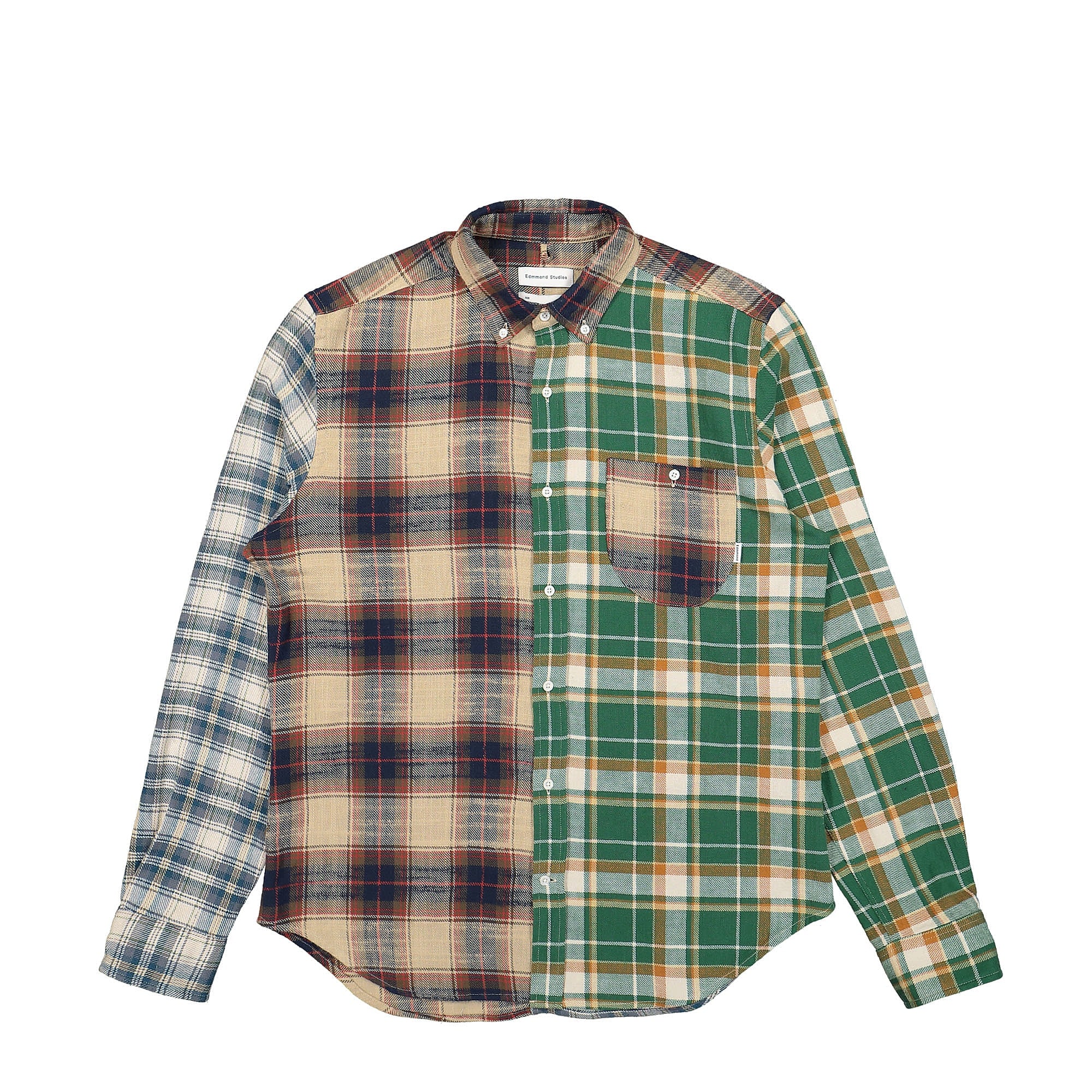 Edmmond Studios Check Block Shirt Plain Green Shirts 322-10-05650 | Overkill