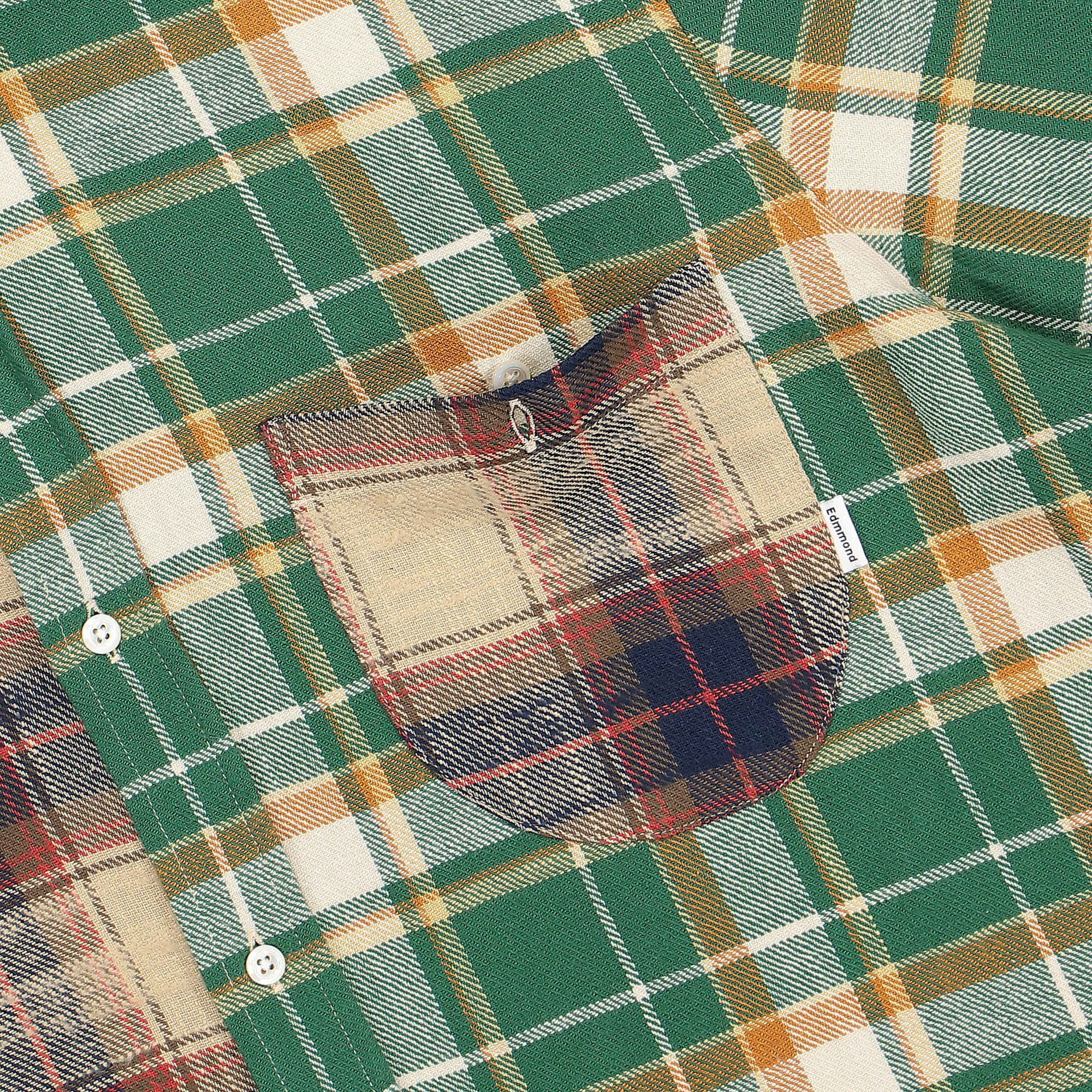 Edmmond Studios Check Block Shirt Plain Green Shirts Detailfoto | Overkill