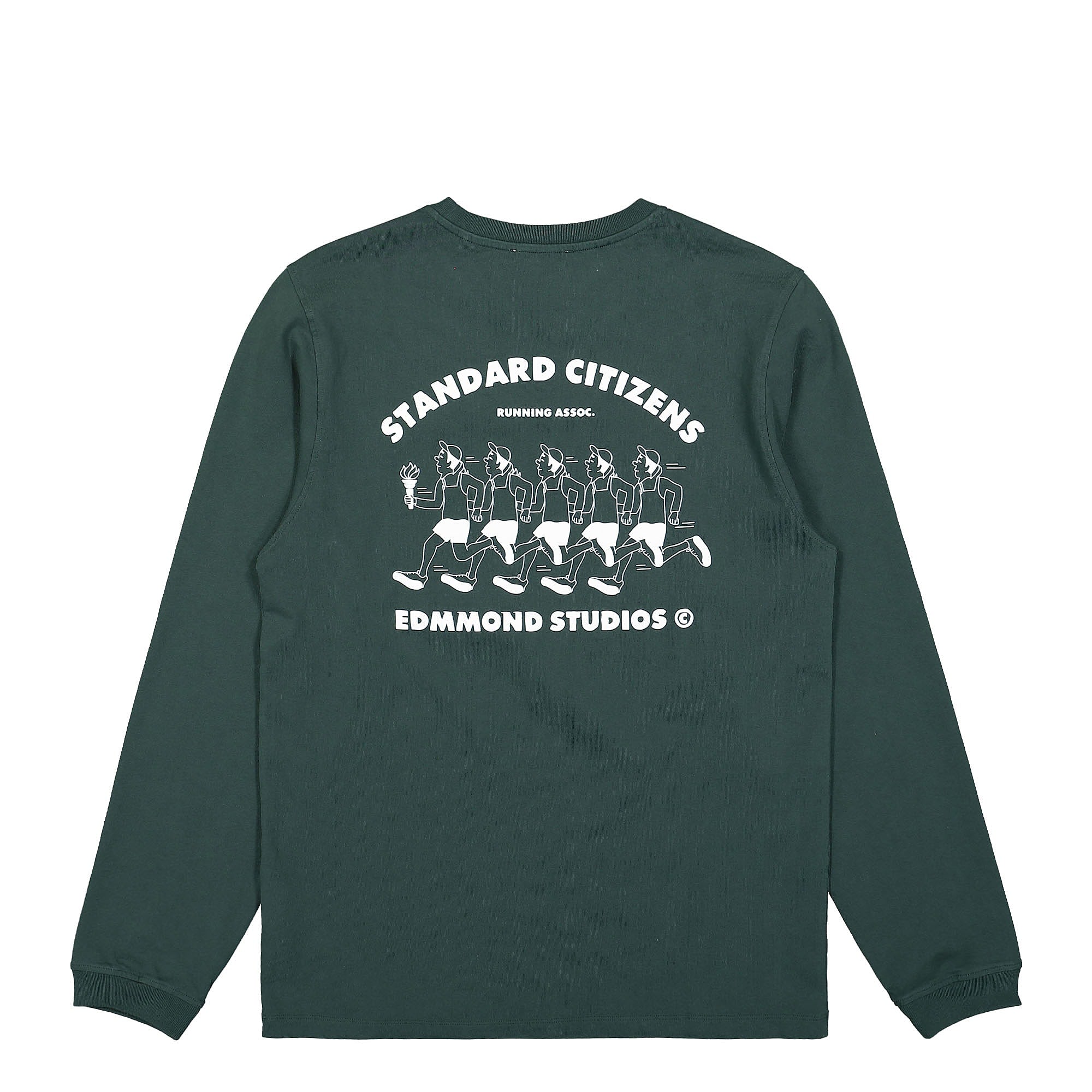 Edmmond Studios Running Association Longsleeve Plain Dark Green Longsleeves Close-up | Overkill