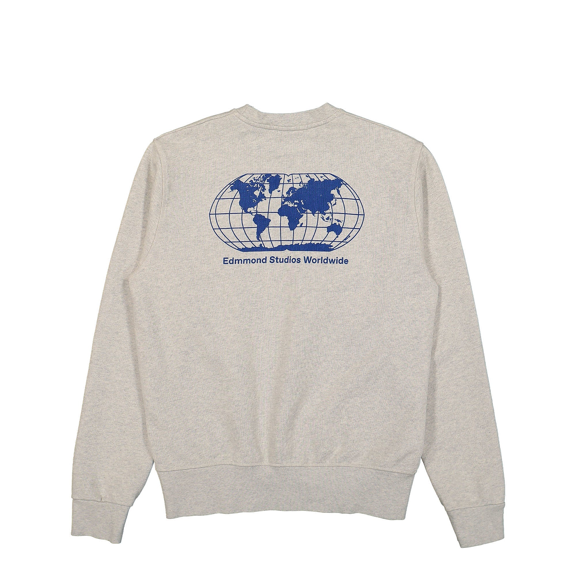 Edmmond Studios Globe Sweatshirt Plain Light Grey Melange Sweatshirts Close-up | Overkill