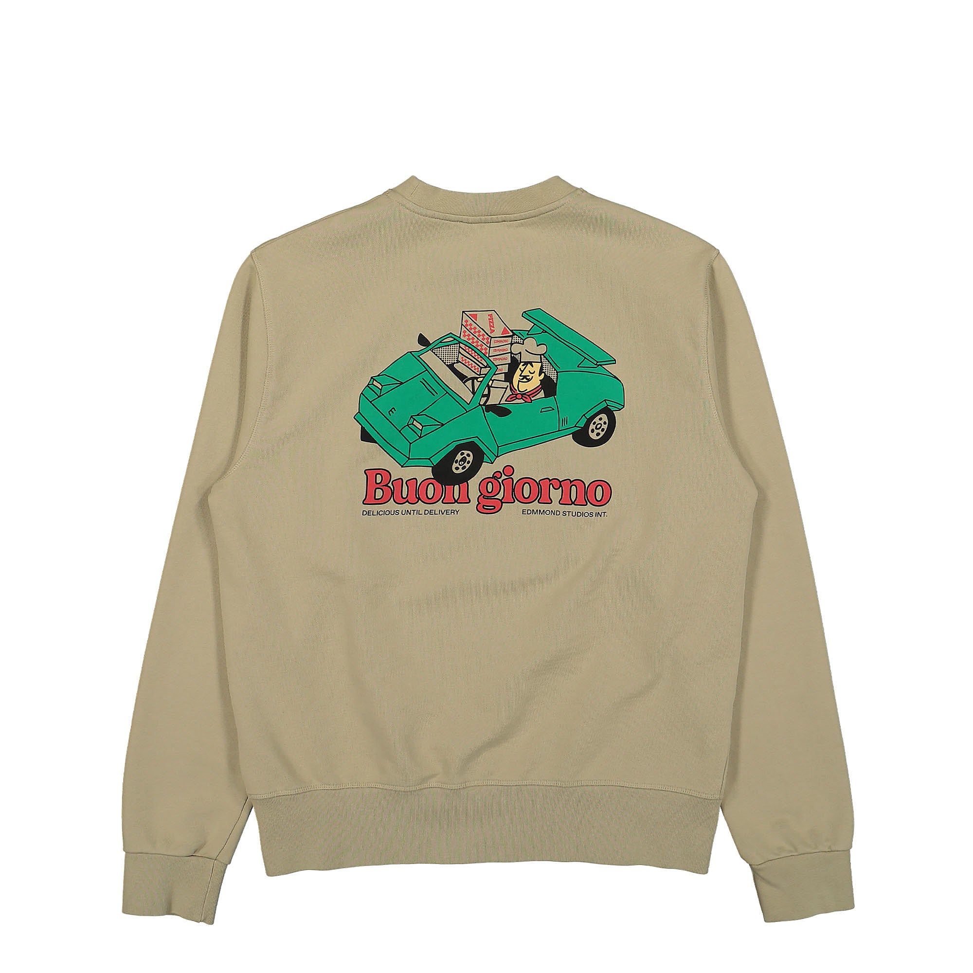 Edmmond Studios Little Italy Sweatshirt Plain Tan Sweatshirts Close-up | Overkill