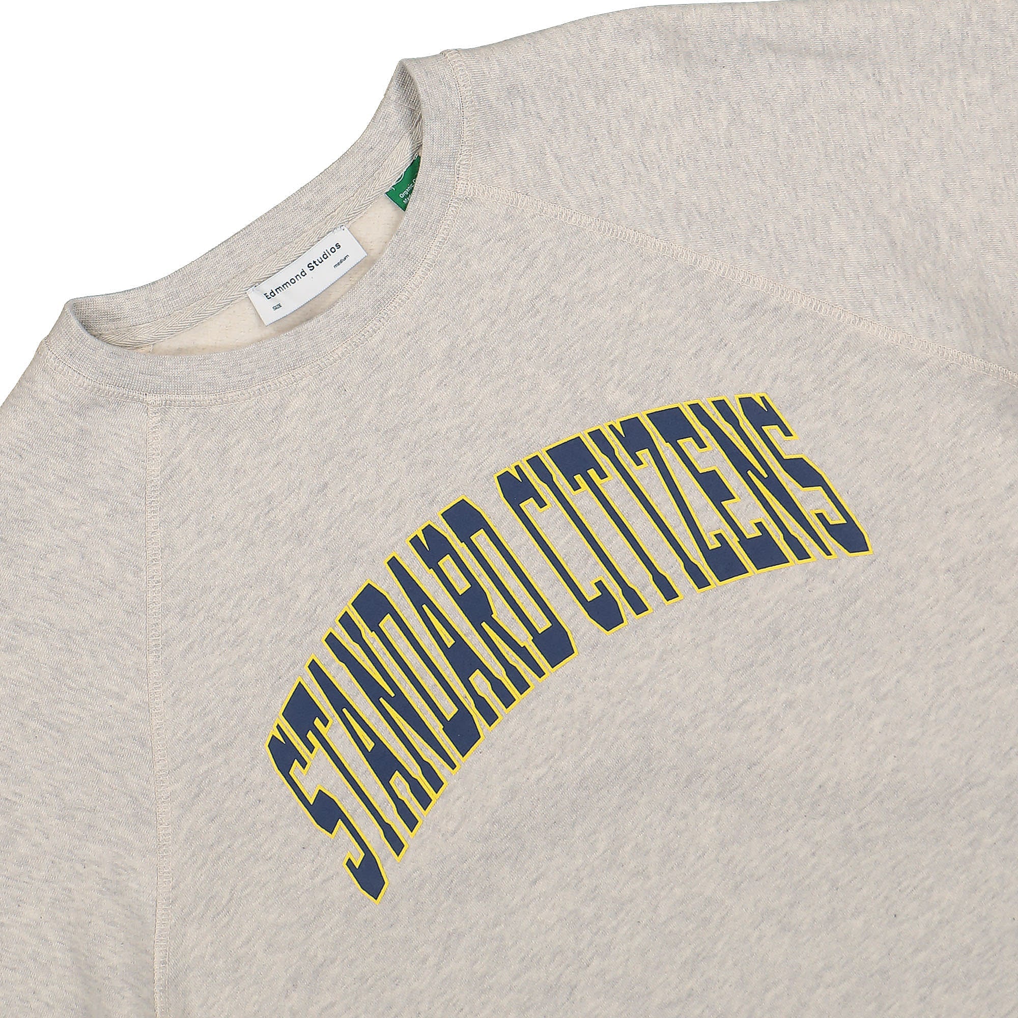 Edmmond Studios Standard Sweatshirt Plain Light Grey Melange Sweatshirts Close-up | Overkill