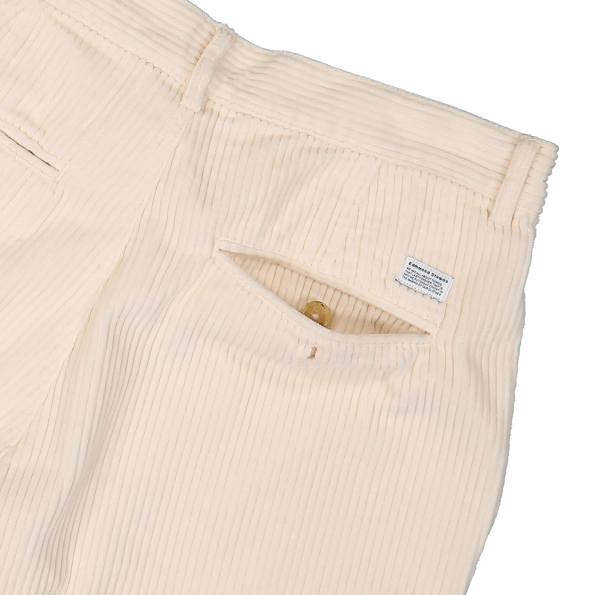 Edmmond Studios Jorge Pants Plain Off White Casual Pants Detail view 2 | Overkill