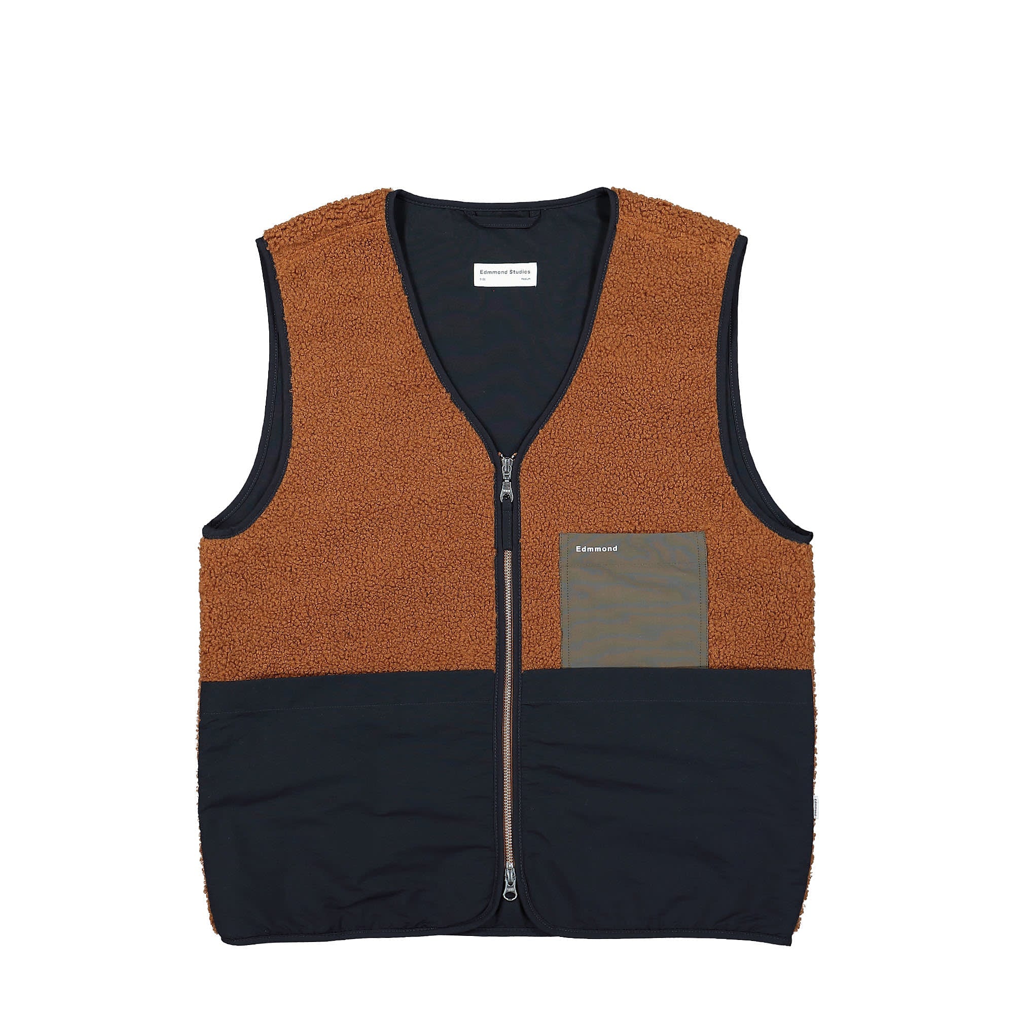 Edmmond Studios Shearling Vest Plain Brown Vests 322-80-02750 | Overkill
