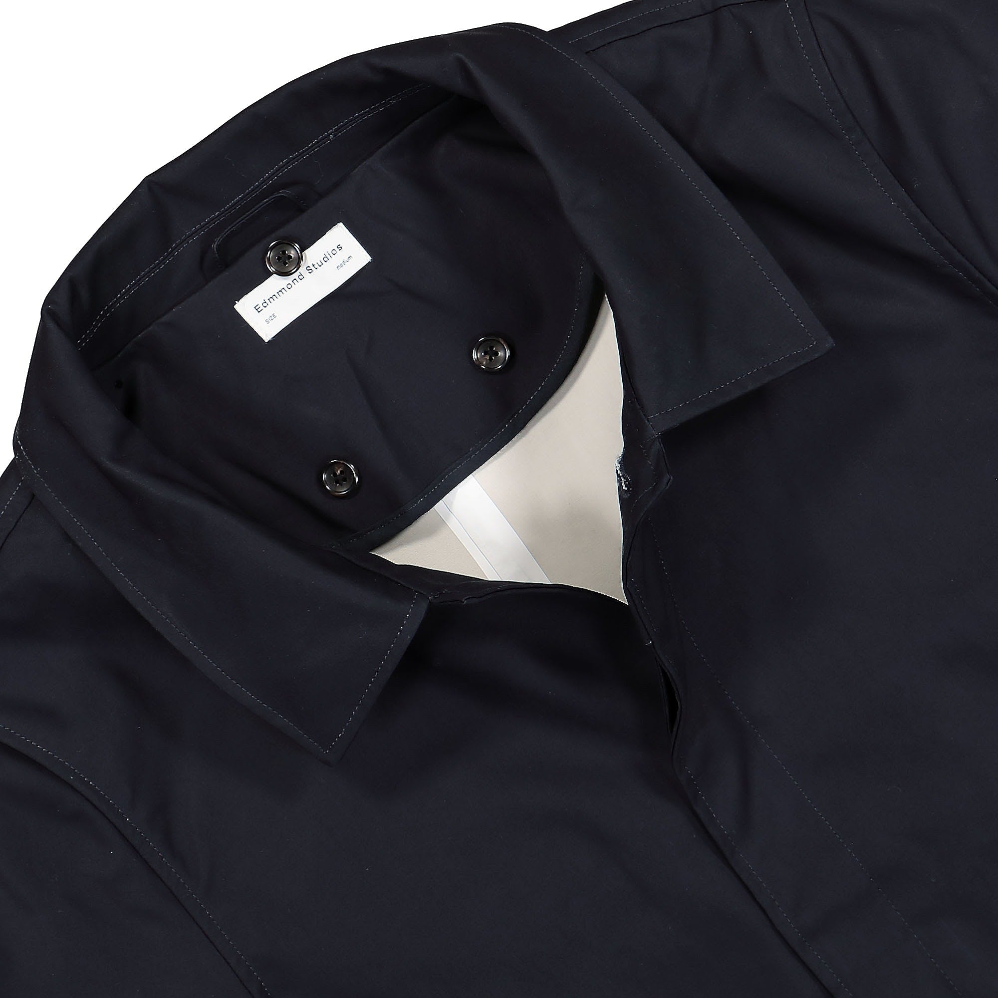 Edmmond Studios Arlon Coat Plain Navy Coats Close-up | Overkill