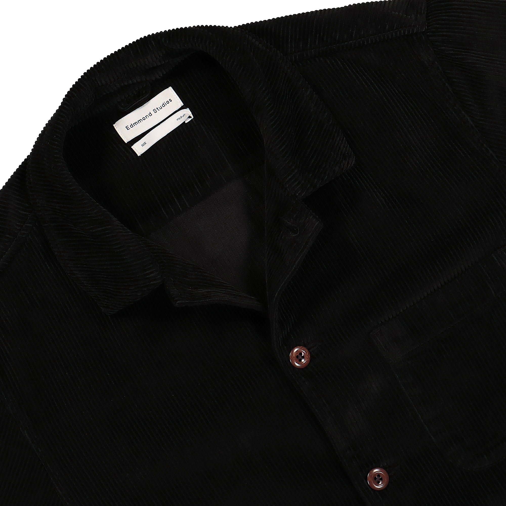 Edmmond Studios Pocket Jacket Cord Plain Green Jackets Close-up | Overkill