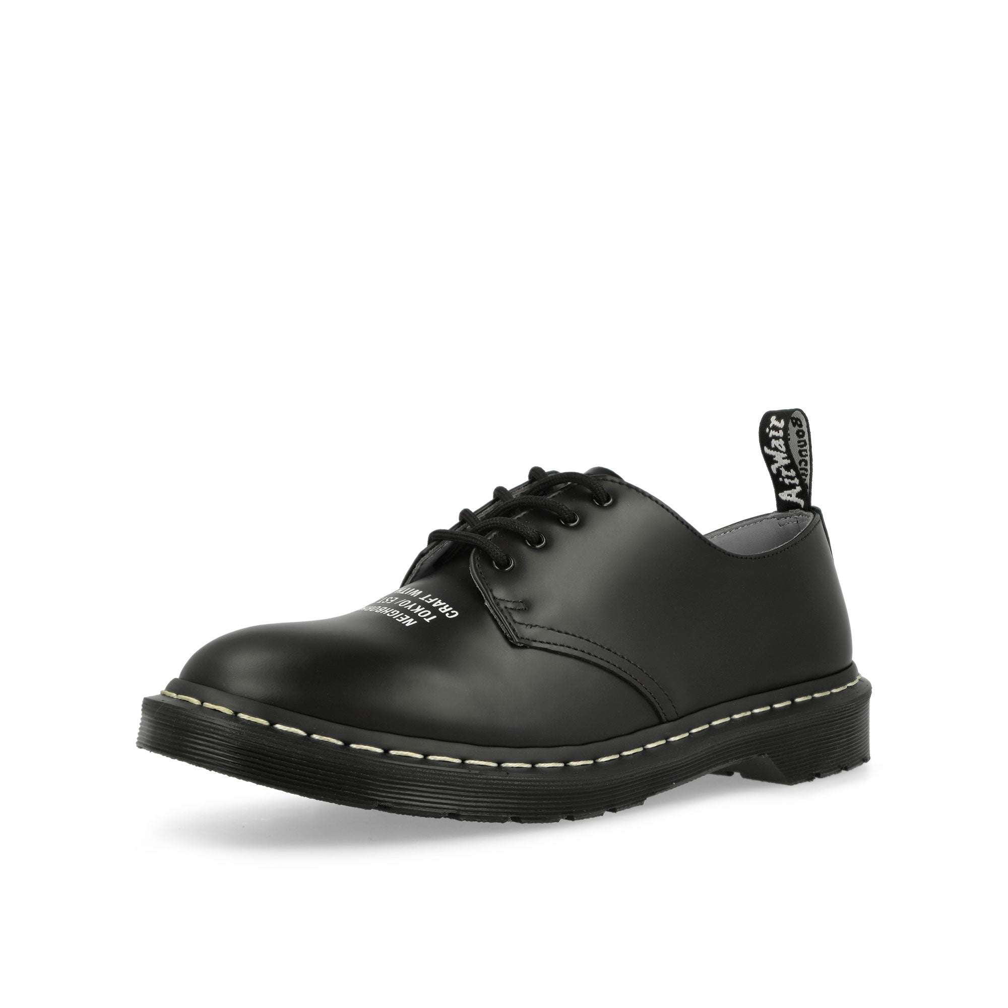 Dr. Martens Smiths Smooth Black Low Top Sneakers Close Up | Overkill