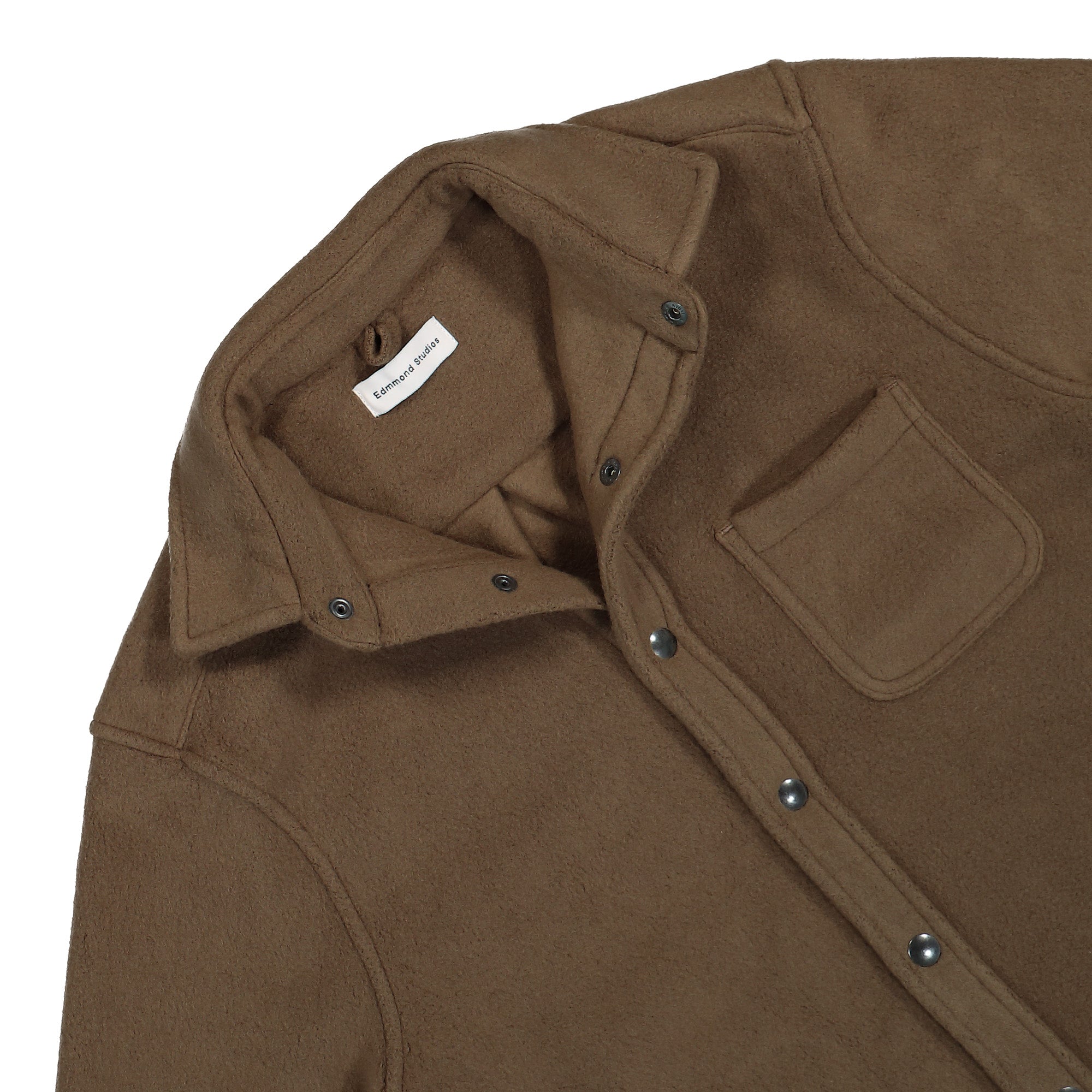 Edmmond Studios Snow Shirt Plain Brown Shirts Close-up | Overkill