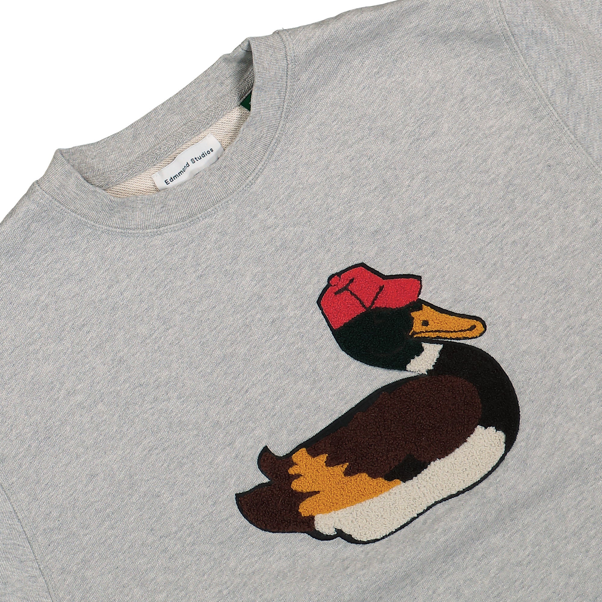 Edmmond Studios Duck Hunt Sweatshirt Plain Grey Melange Sweatshirts Close-up | Overkill