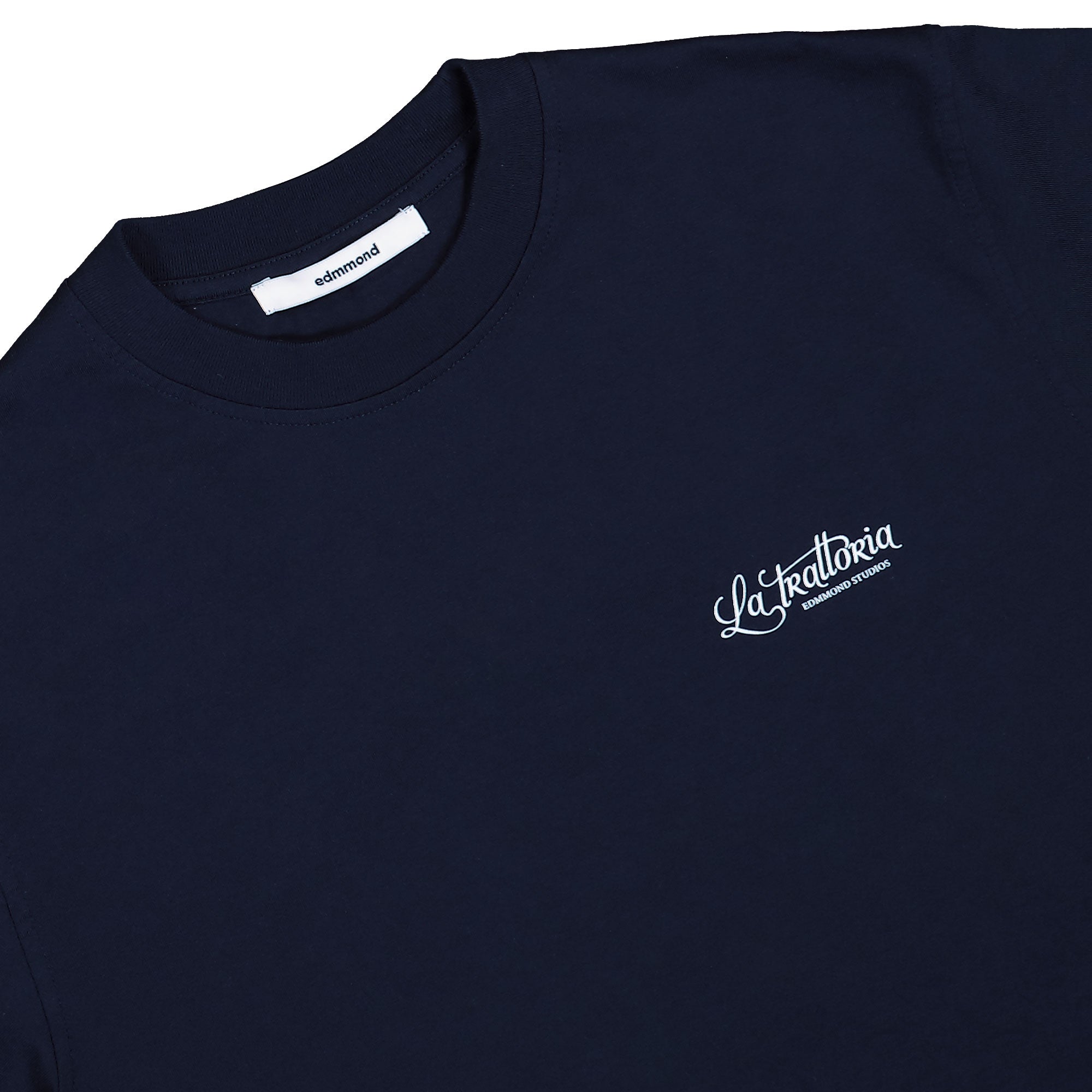 Edmmond Studios La Trattoria T-Shirt Plain Navy T-Shirt 325-30-15590 Detailfoto | Overkill