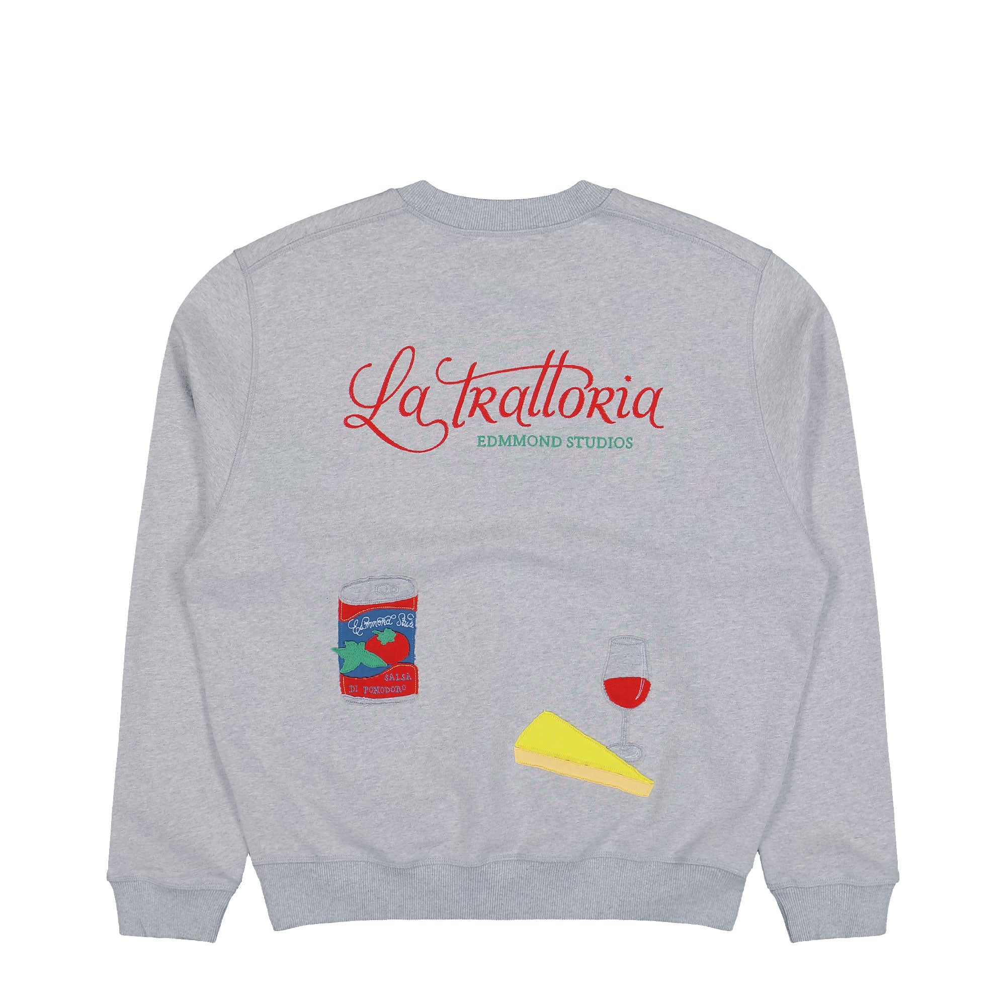 Edmmond Studios La Trattoria Sweatshirt Plain Grey Melange Sweatshirts 325-40-19840 Close-up | Overkill