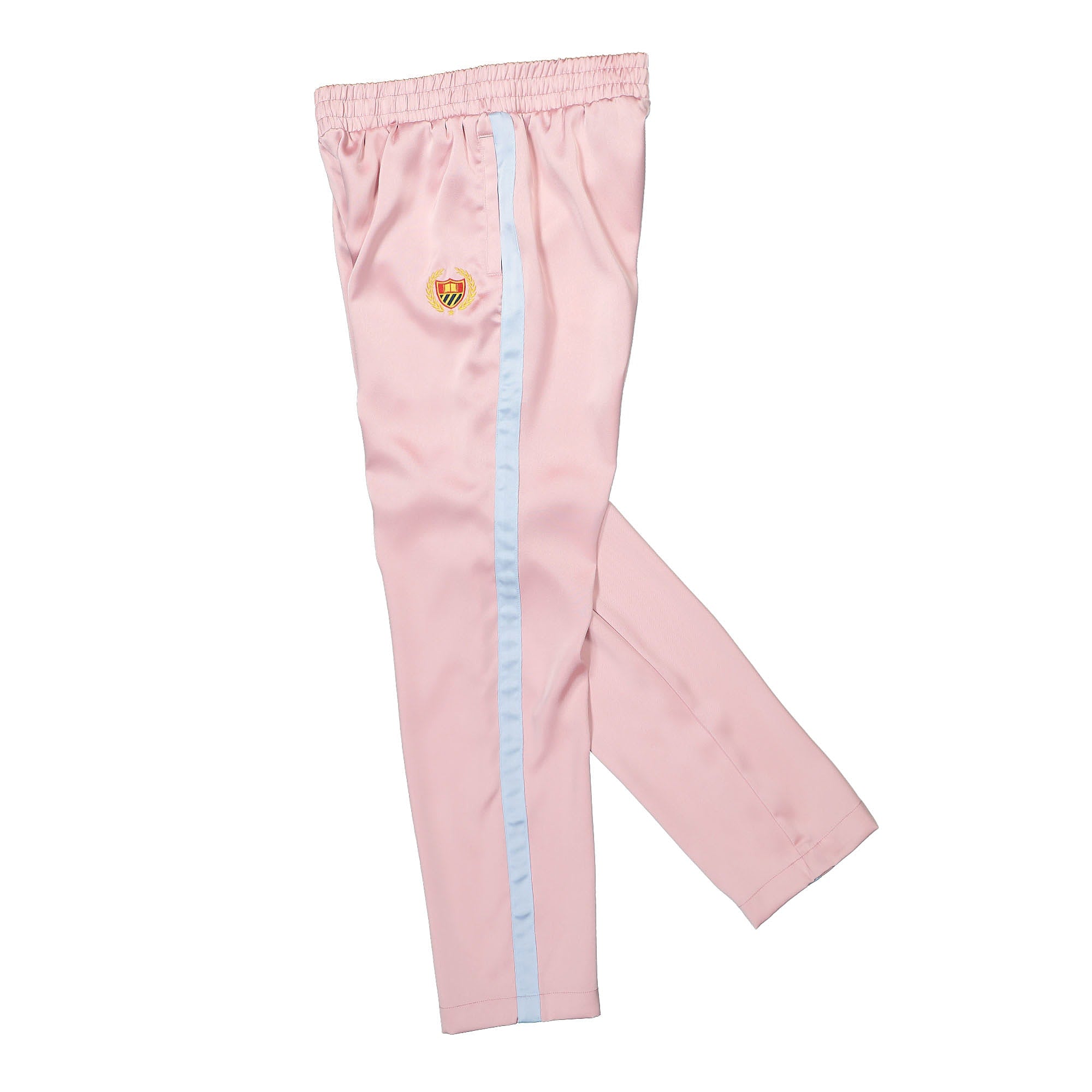 Bel-Air Athletics Academy Embroidered Crest Tracksuit Pink Sweat & Track Pants Close-up | Overkill