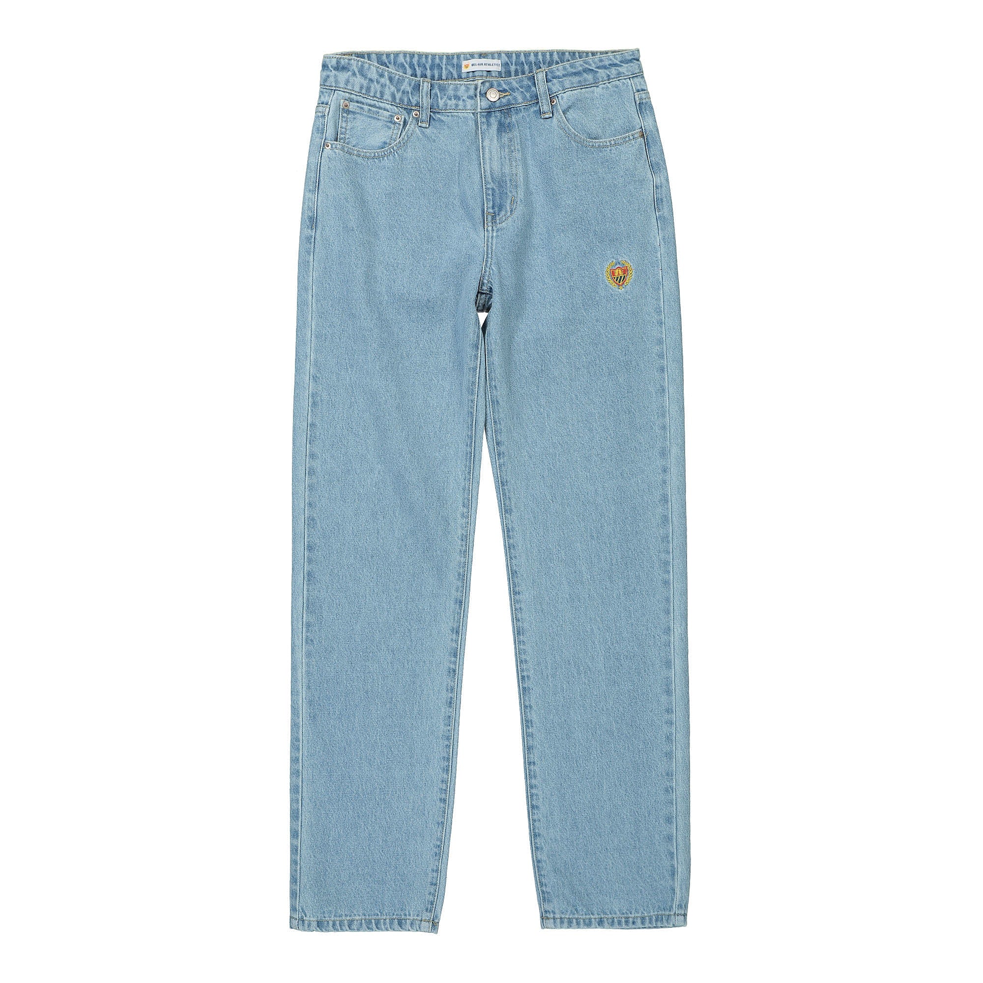 Bel-Air Athletics Academy B-A Tigers Embroidered Crest Denim Pant Blue Jeans 32BELPJ01 | Overkill