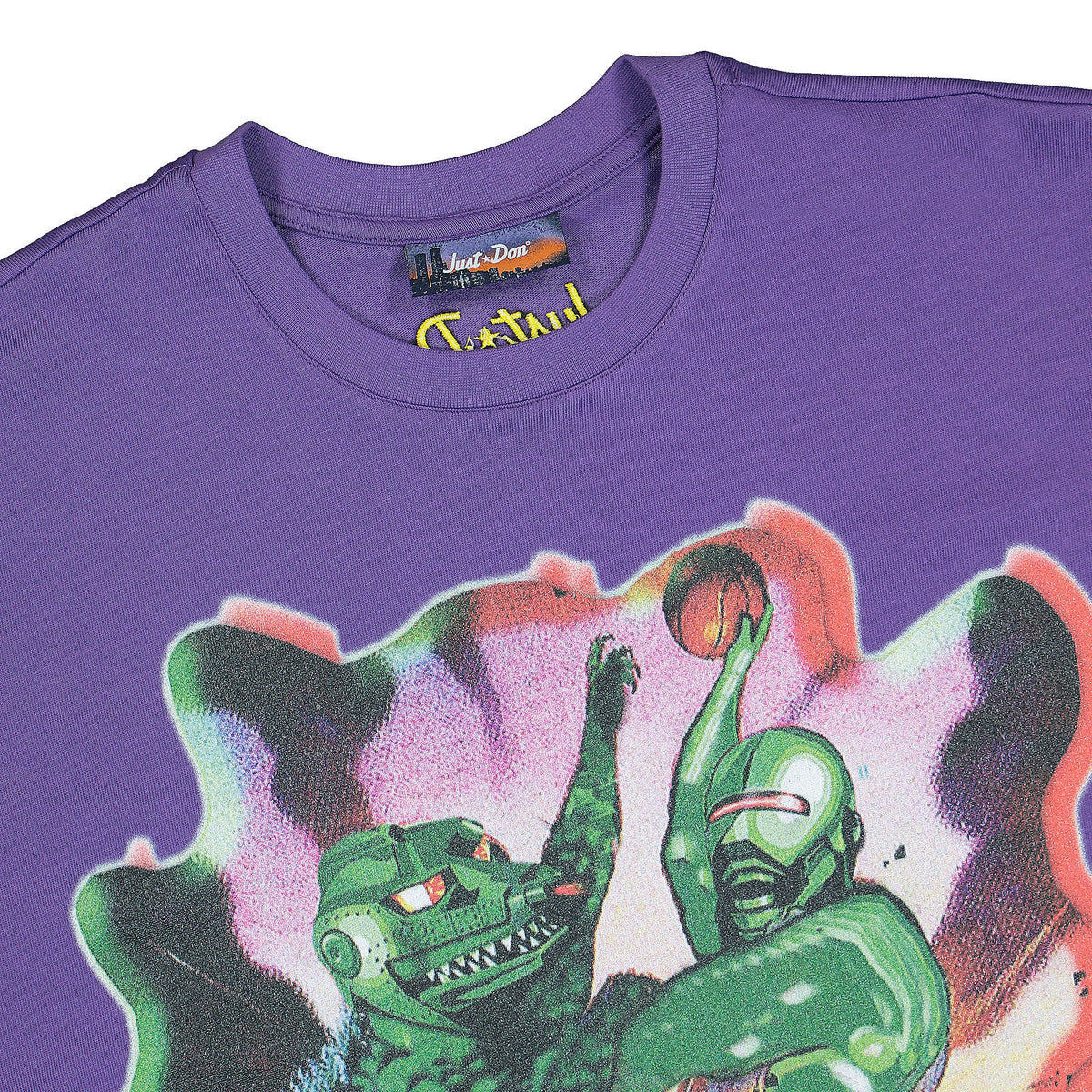 Just Don Team-X Fight T-Shirt Purple T-Shirts Close-up | Overkill