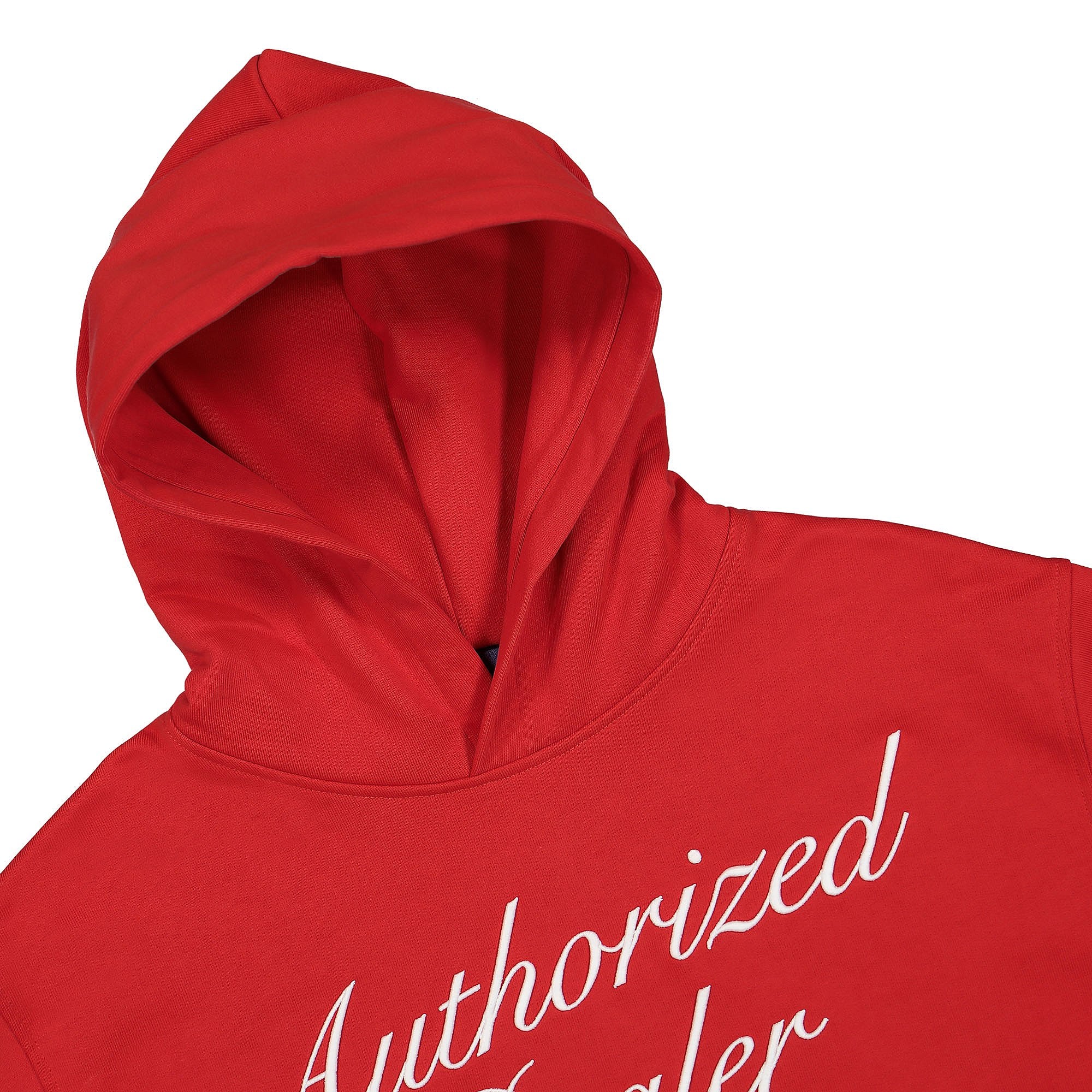 Just Don The Dealers Authorized Hoodie Red Hoodies Close-up | Overkill