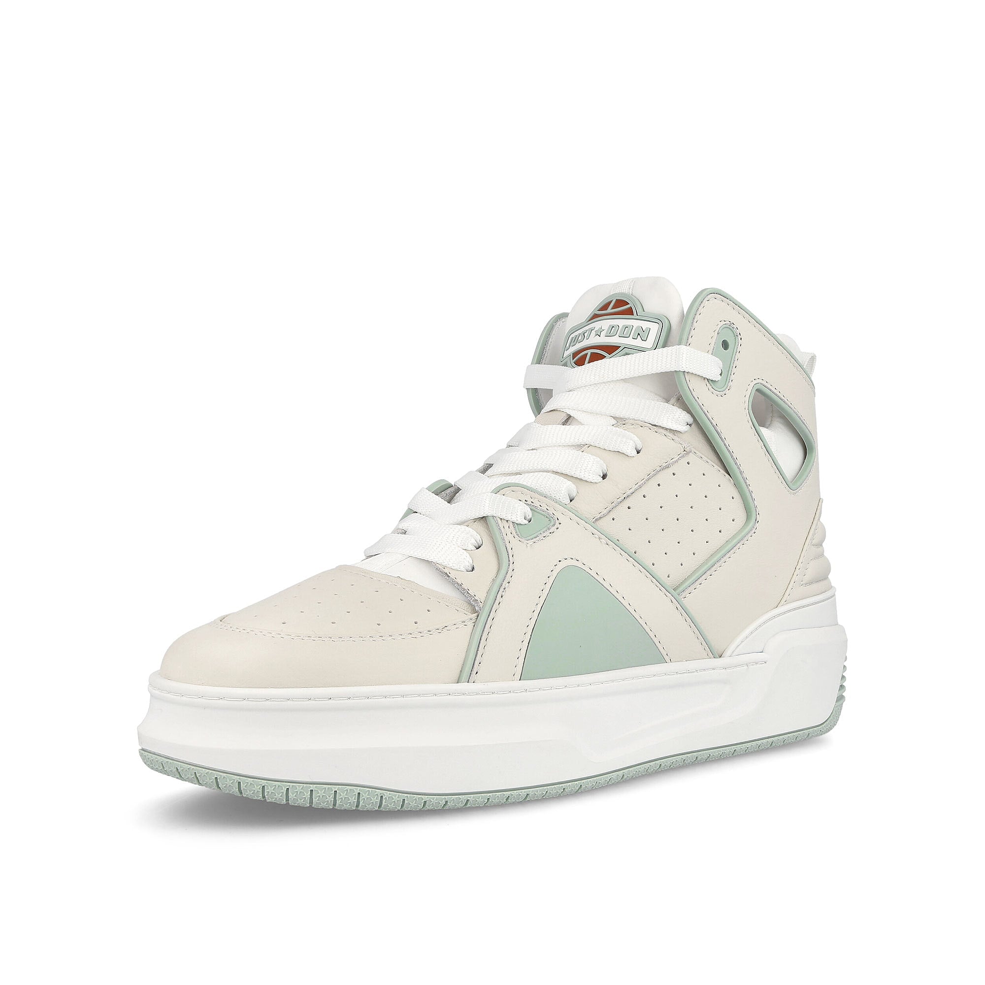 Just Don basketball jd1 Beige-Green Sneakers Close Up | Overkill