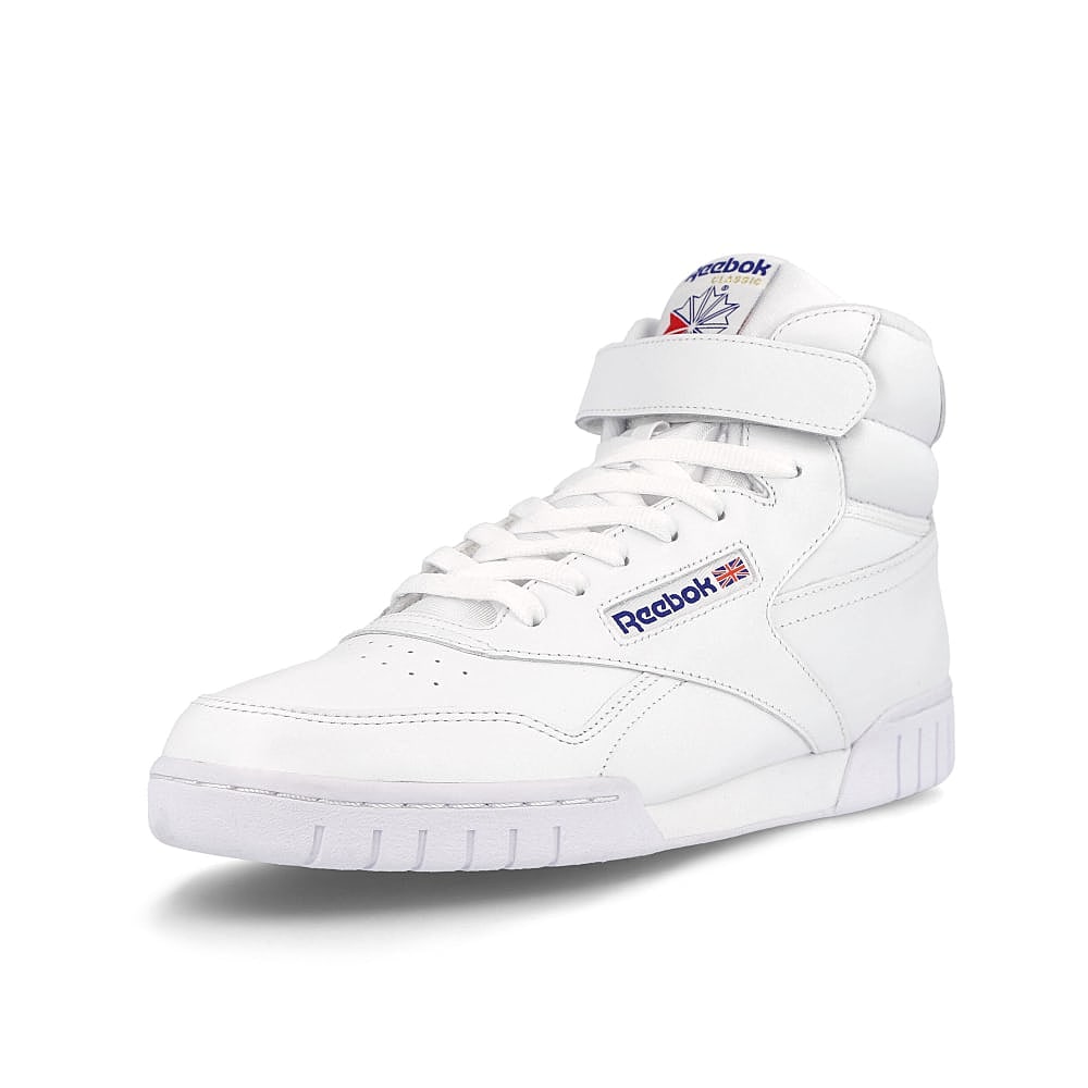 Reebok ex-o-fit hi White Sneakers Close Up | Overkill