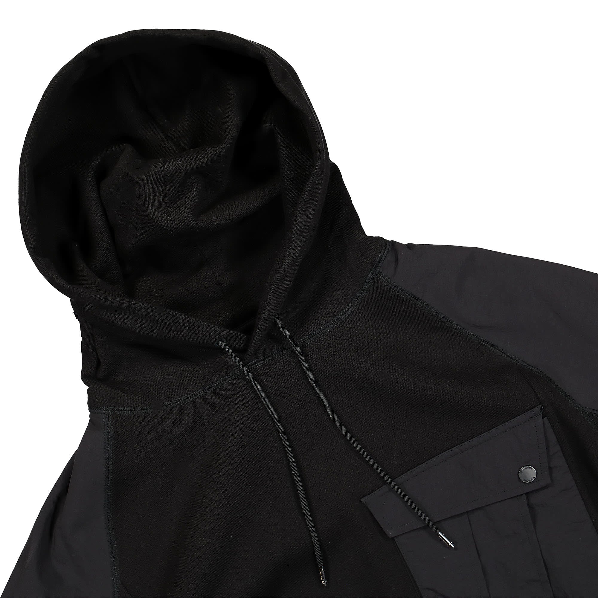 Maharishi Maha Tech Hooded Sweat Black Hoodies Close-up | Overkill