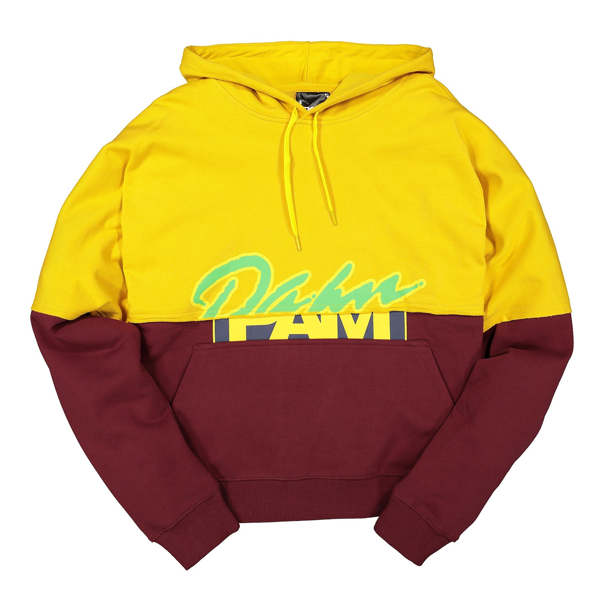 Perks And Mini PAM S.Loops Halfway Hooded Sweat Yellow / Burgundy Hoodies 3574/A-YBU | Overkill