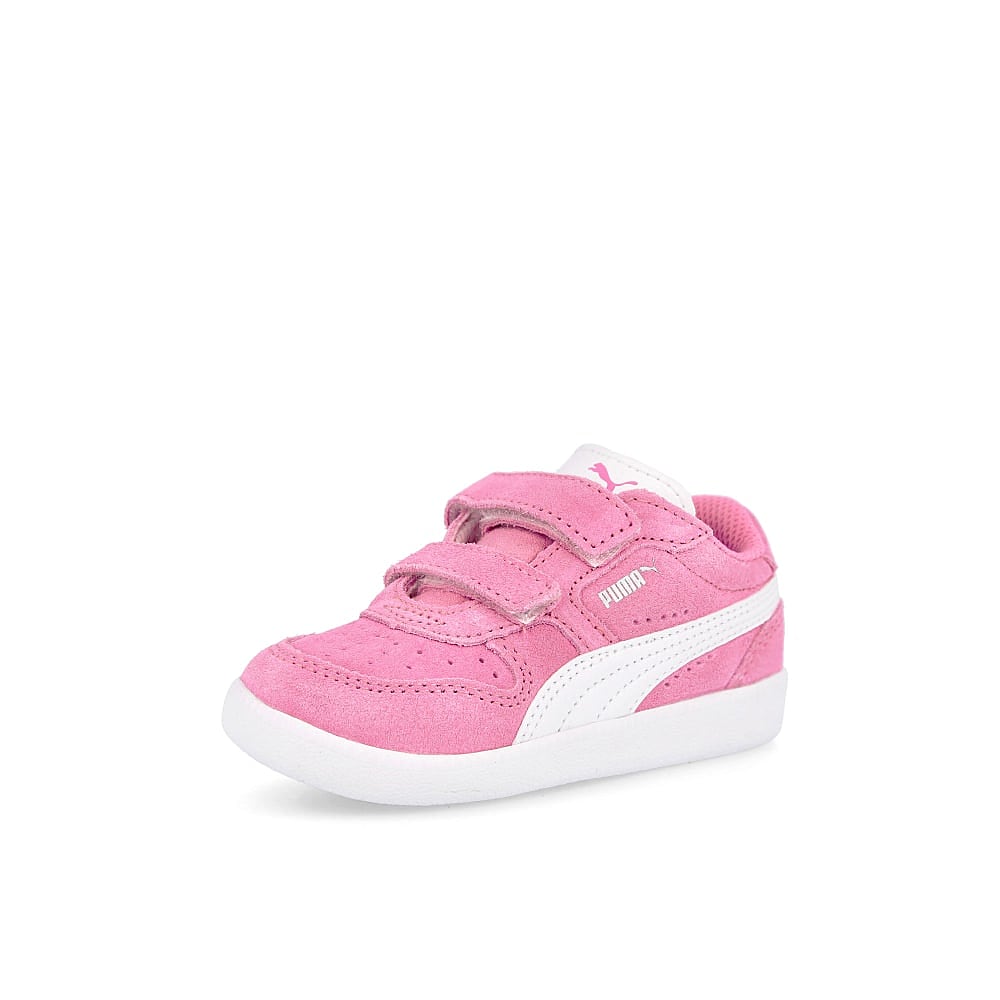 Puma icra trainer sd v infants Pink - White - Silver Low Top Sneakers Close Up | Overkill