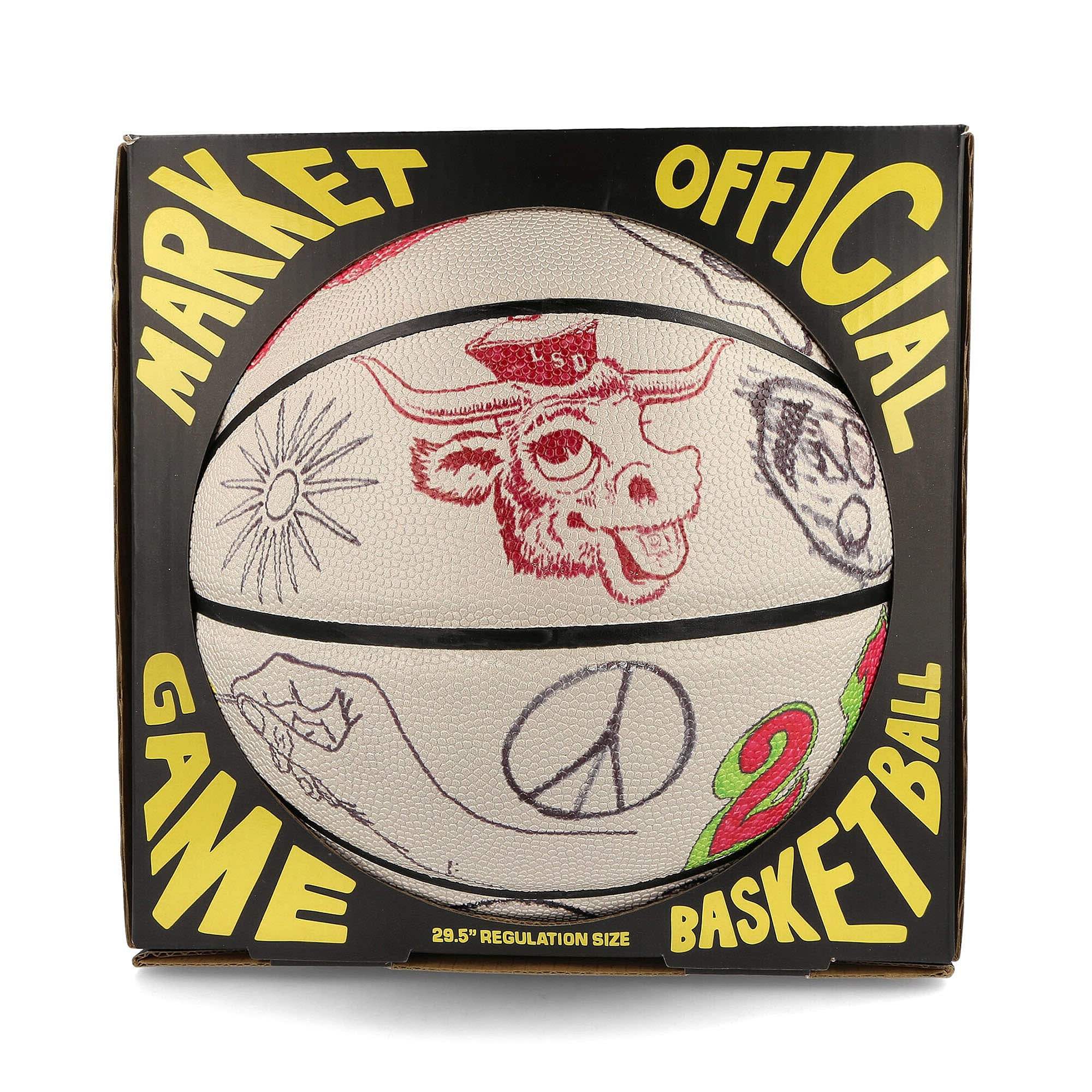 Market Varsity Hand-Drawn Basketball Cream Basketballs Close-up | Overkill