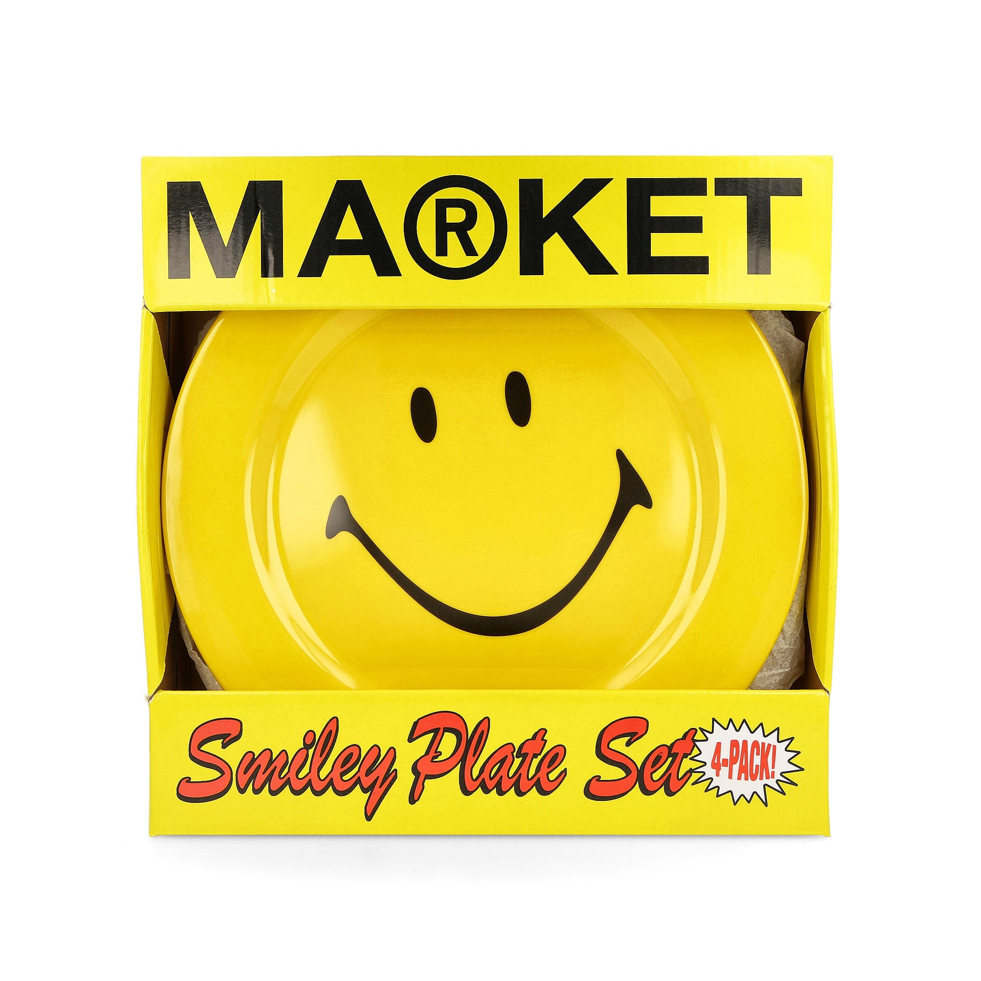 Market Smiley Plate 4 Piece Set Yellow Other Home Accessories Detailfoto | Overkill