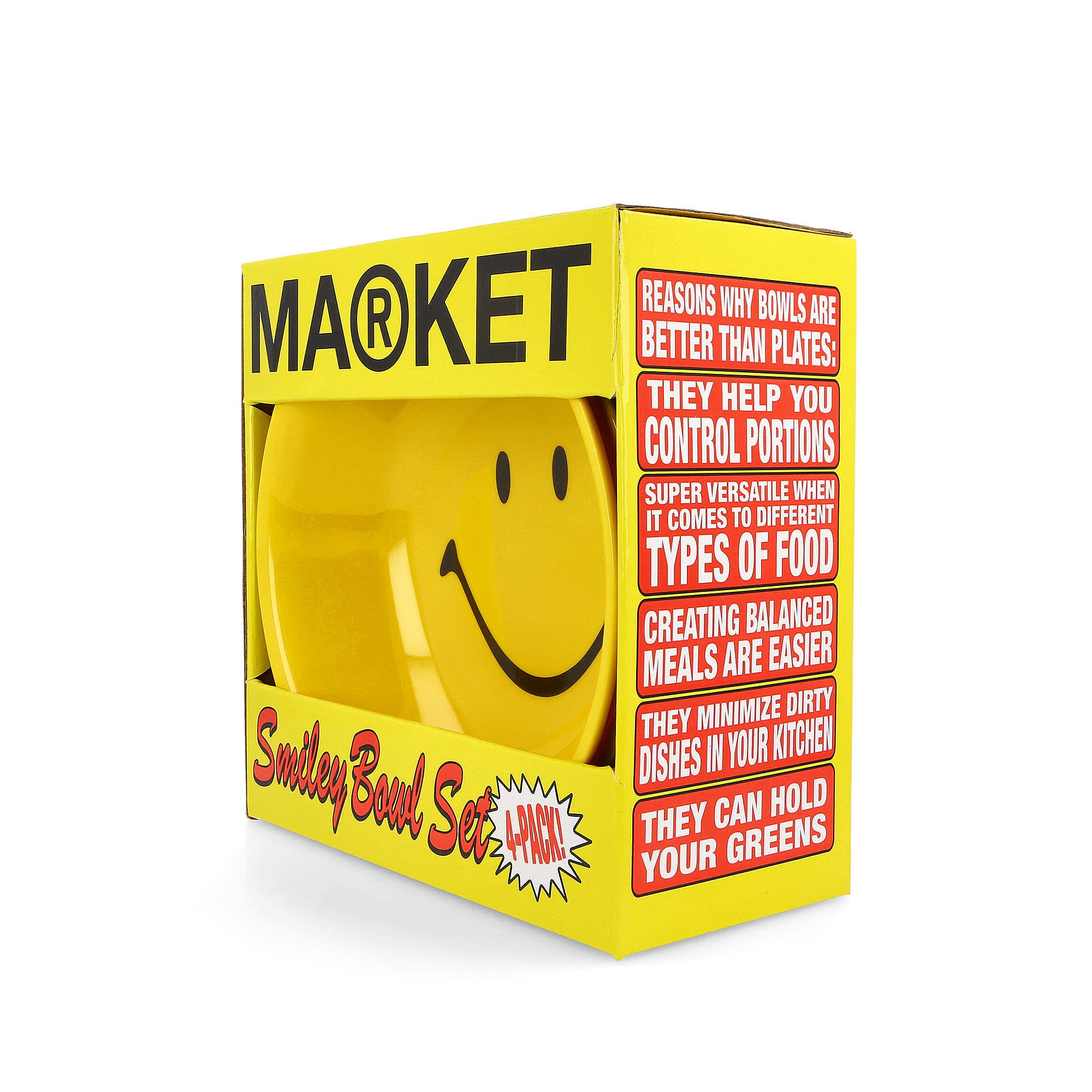 Market Smiley Bowl 4 Piece Set Yellow Other Home Accessories Detail view 1 | Overkill