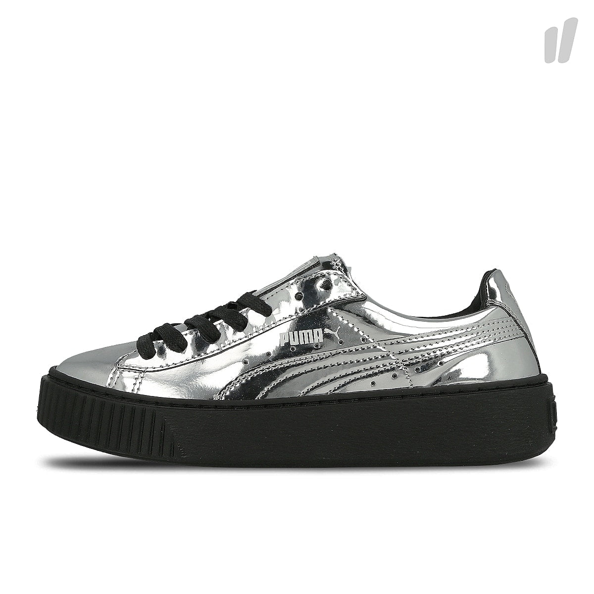 Puma wmns basket platform metallic Silver - Silver - Puma Black Sneakers 362339 06 | Overkill