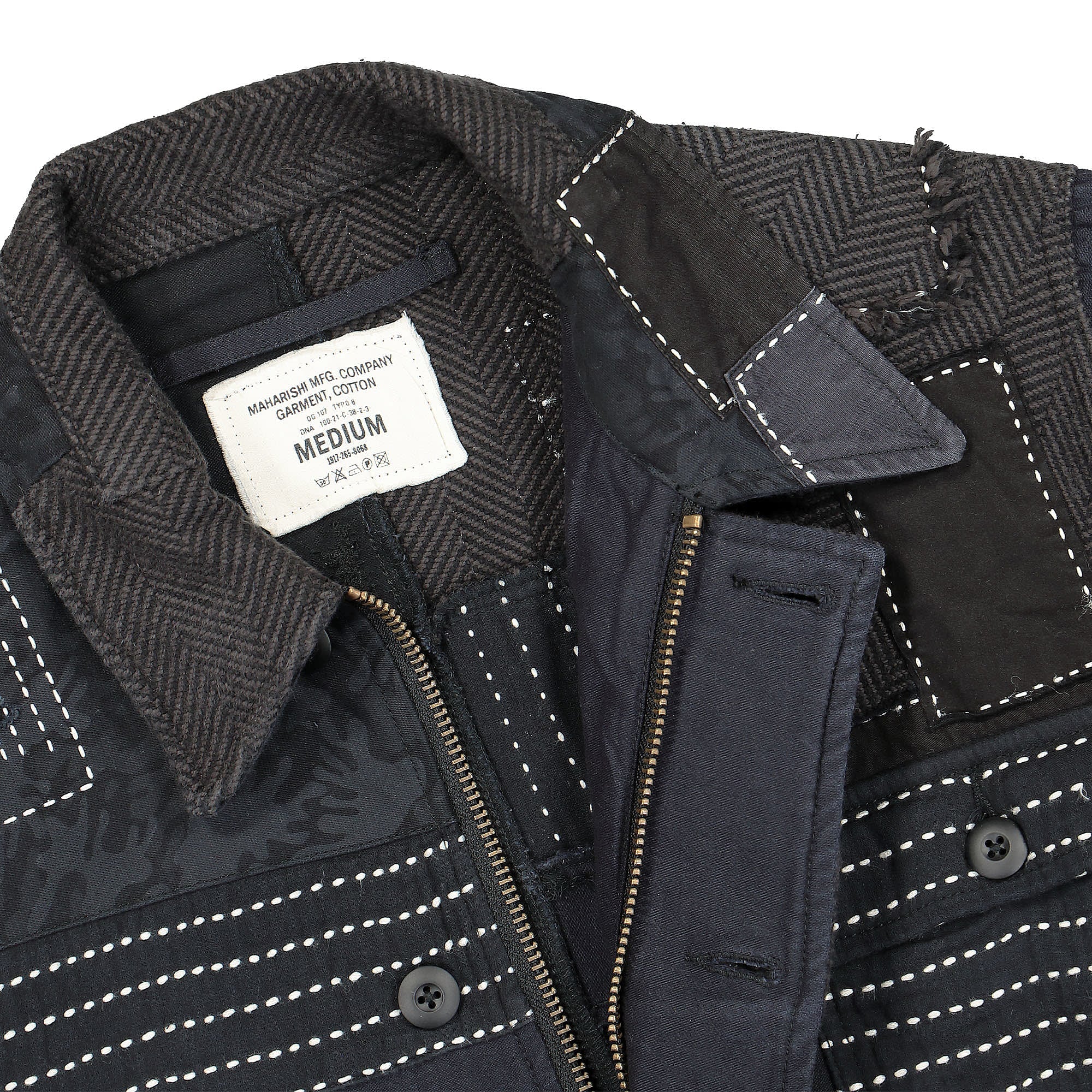 Maharishi Monster Tiger Boro Deck Jacket Blacks / Night Jungle Jackets Close-up | Overkill