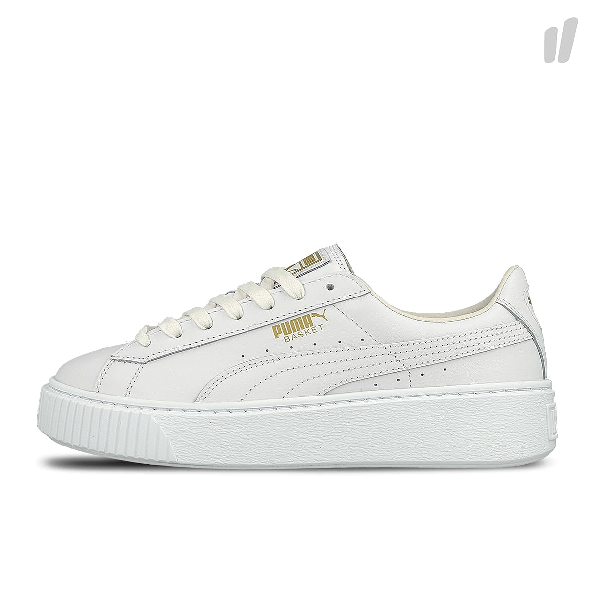 Puma wmns basket platform core Puma White - Gold Sneakers 364040 04 | Overkill