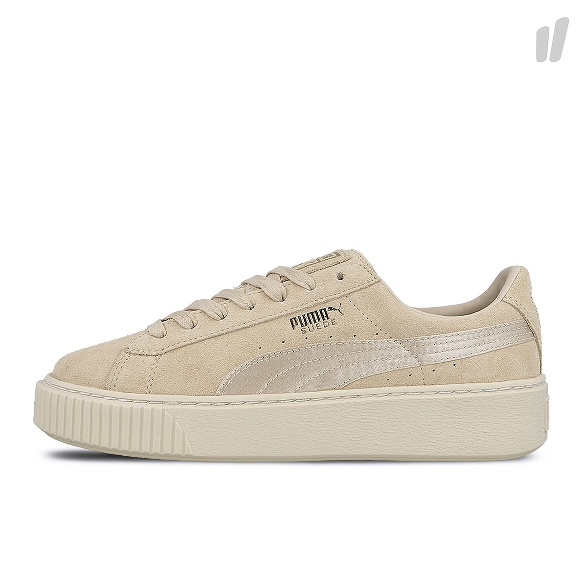 Puma wmns suede platform mono satin Pink Tint - Whisper White - Gold Sneakers 365828 02 | Overkill