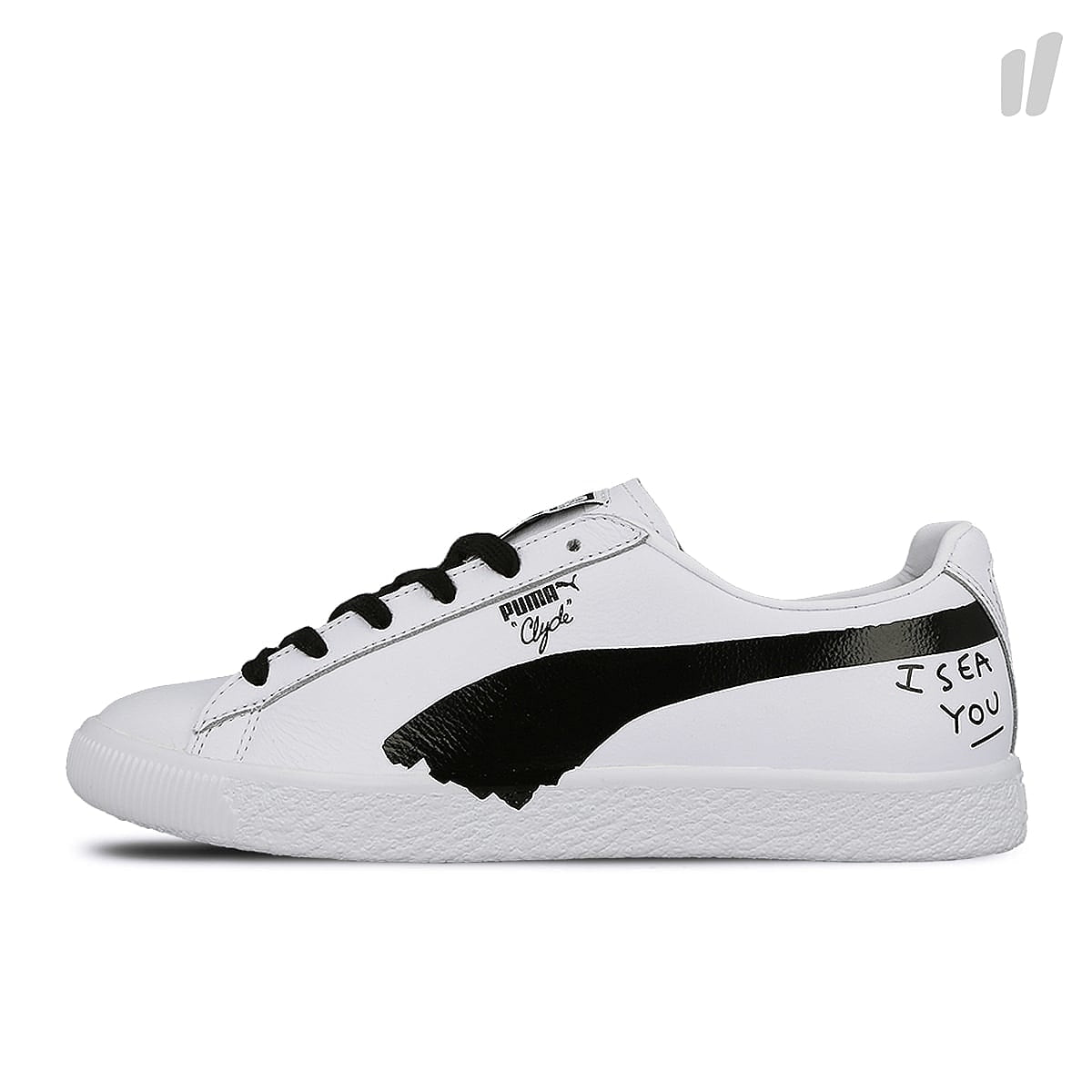 Puma clyde sm Puma White-Puma Black Sneakers 365894 01 | Overkill