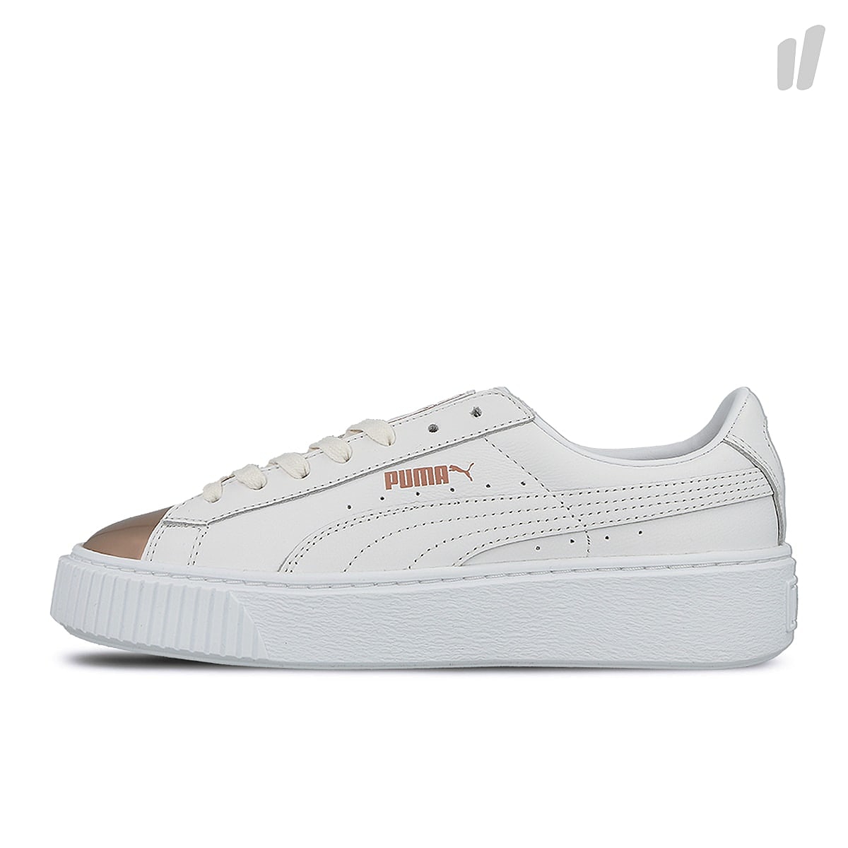 Puma wmns basket platform metallic Puma White - Rose Gold Sneakers 366169 03 | Overkill