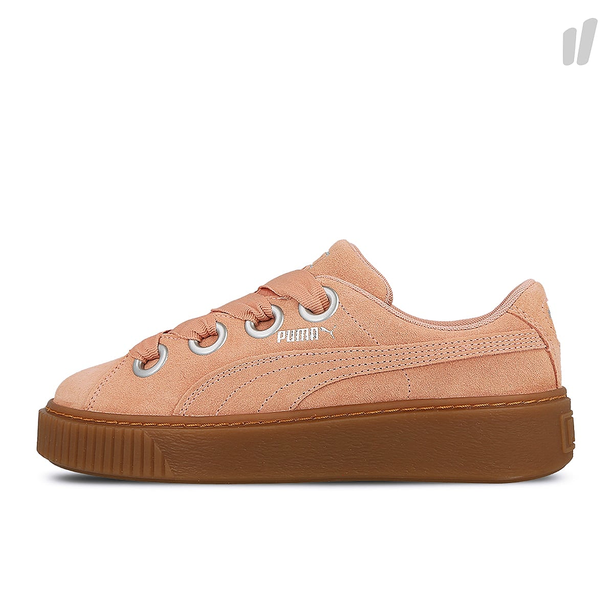 Puma wmns platform kiss suede Peach Beige - Puma Silver Sneakers 366461 03 | Overkill
