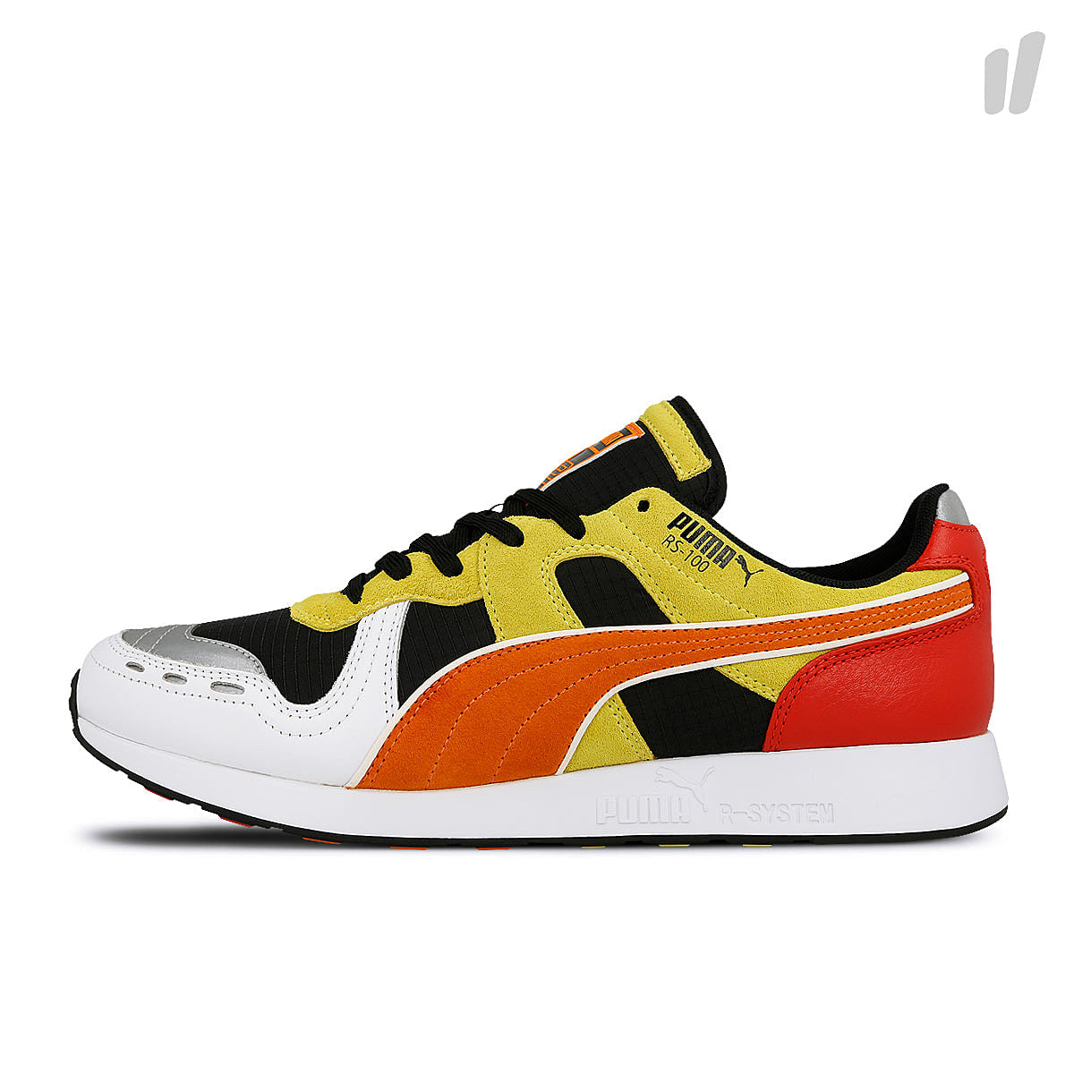 Puma rs-100 Black - Puma White - Orange Sneakers 368405 01 | Overkill
