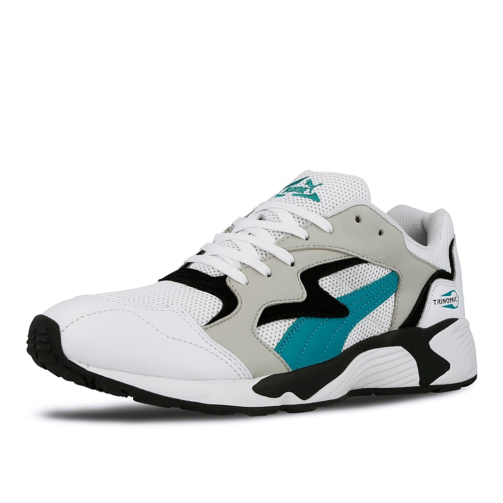 Puma prevail classic Puma White-Spectra Green Low Top Sneakers Close Up | Overkill