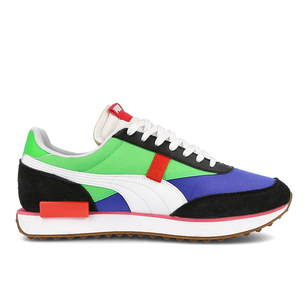 Puma future rider play on Black - Fluo Green - Dazzling Sneakers Silhouette | Overkill