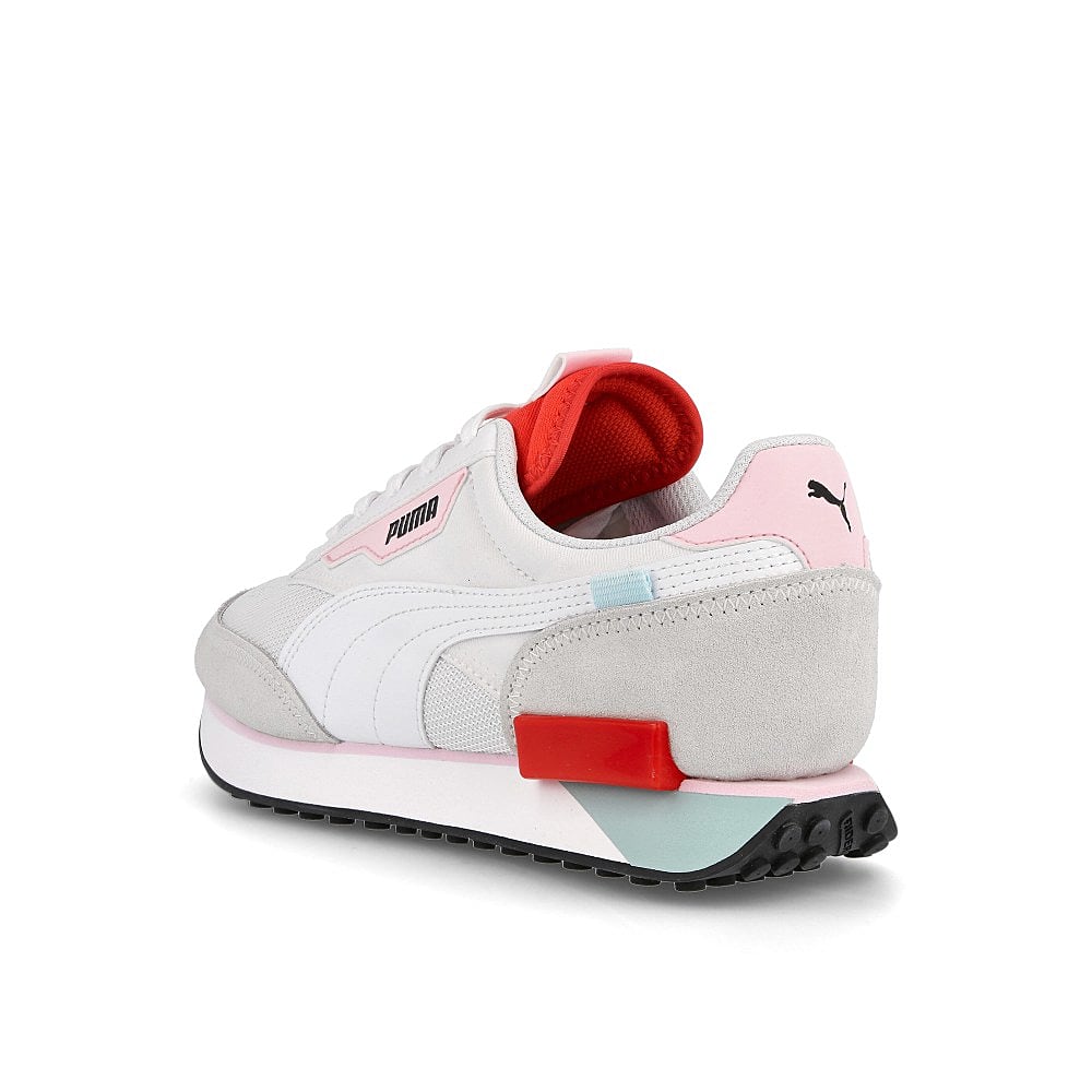 Puma future rider neon play Puma White - Poppy Red Close-up | Overkill