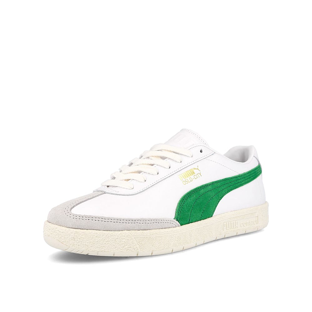 Puma oslo-city premium Puma White - Amazon Green Sneakers Close Up | Overkill