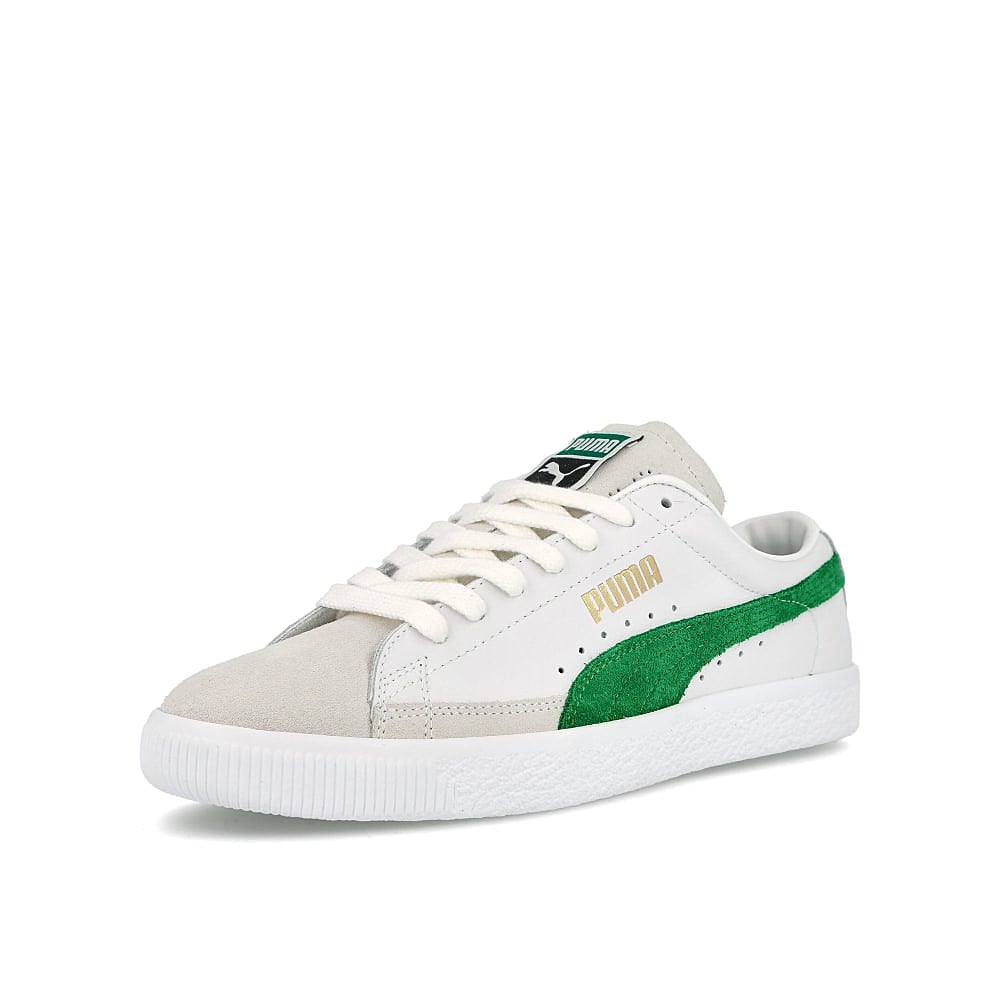 Puma basket vtg Puma White - Amazon Green Low Top Sneakers Close Up | Overkill