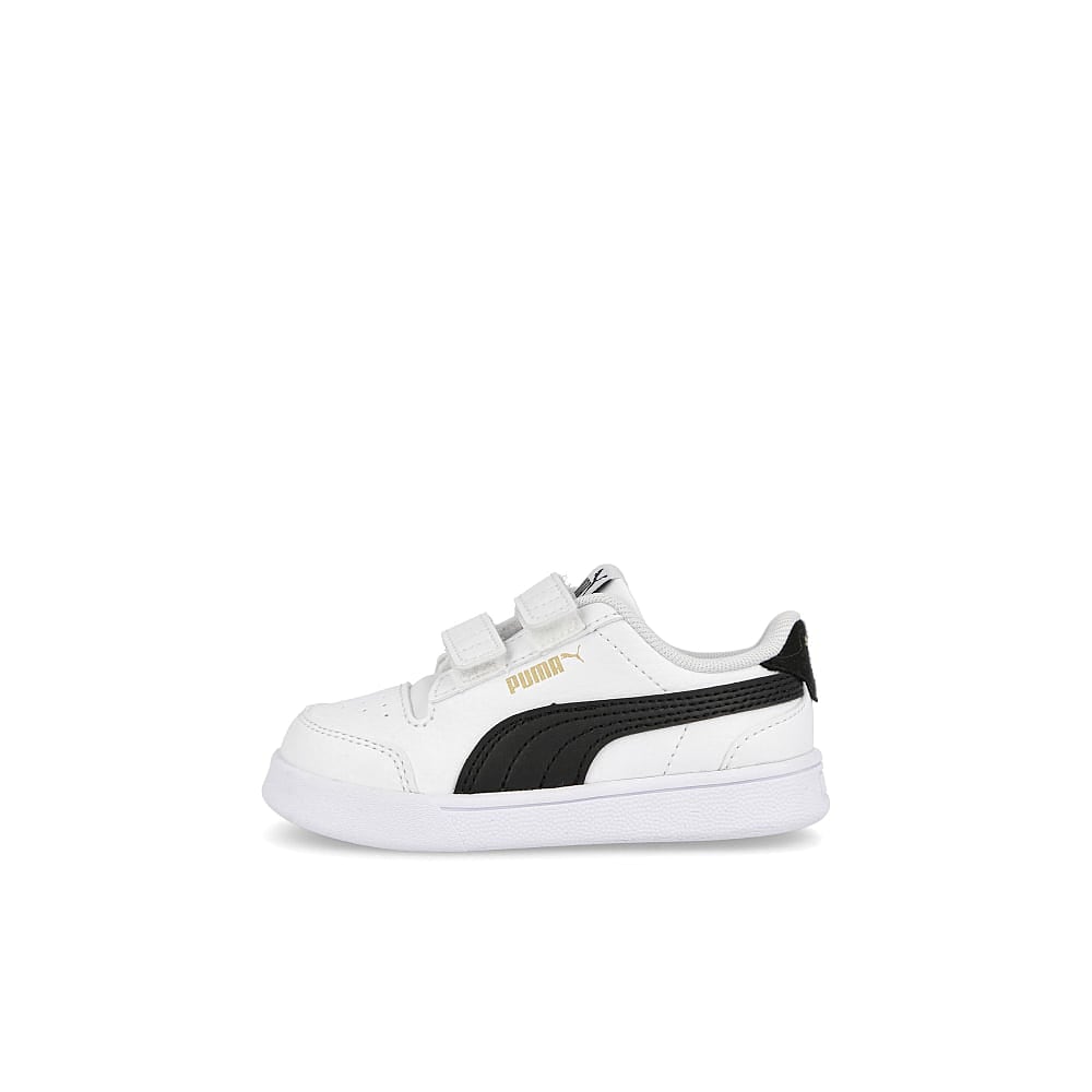 Puma shuffle v infants Puma White - Puma Black - Team Gold Low Top Sneakers 375690 02 | Overkill
